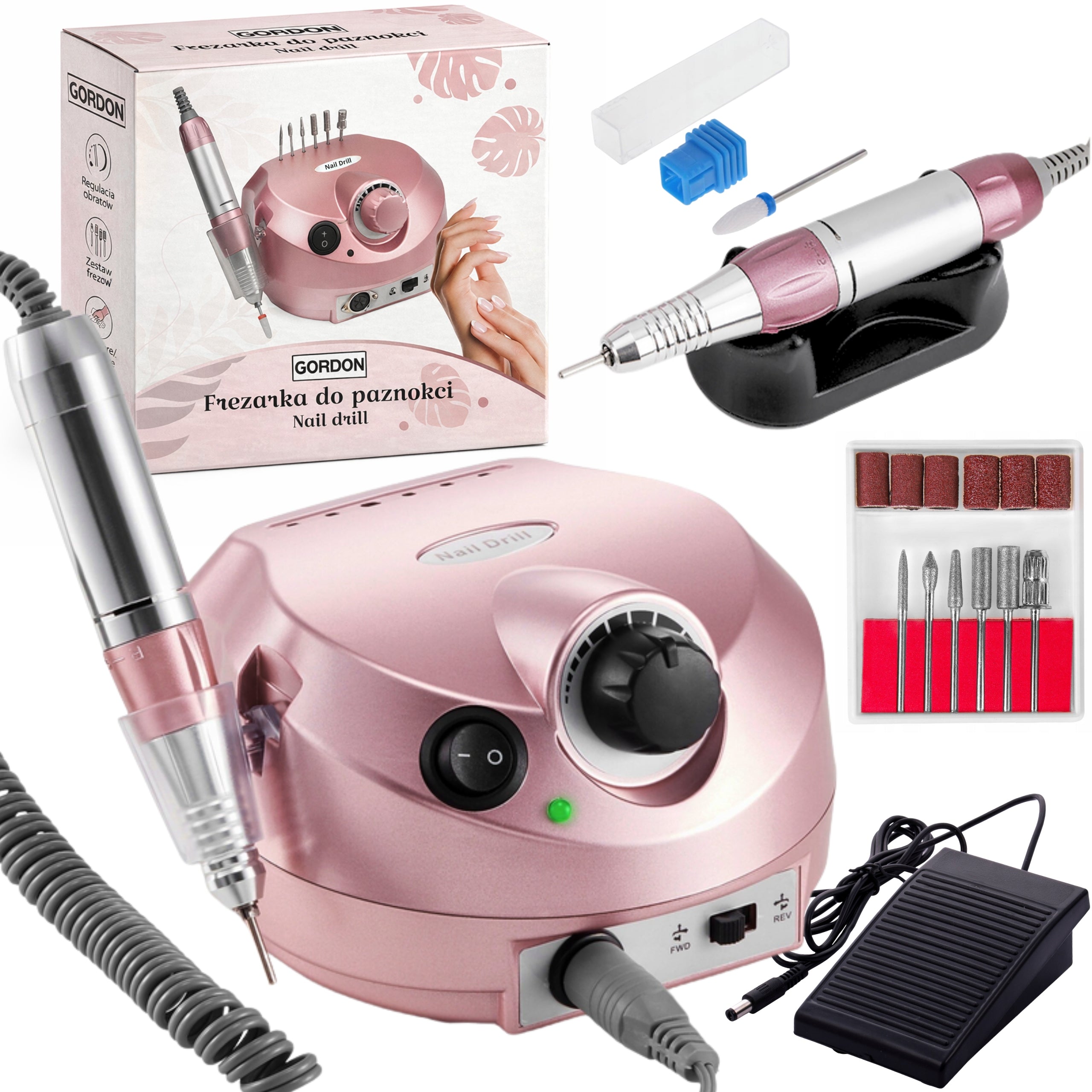 PROFESSIONAL NAIL MILLING MANICURE PEDICURE STRONG 80W CUTTERS SET