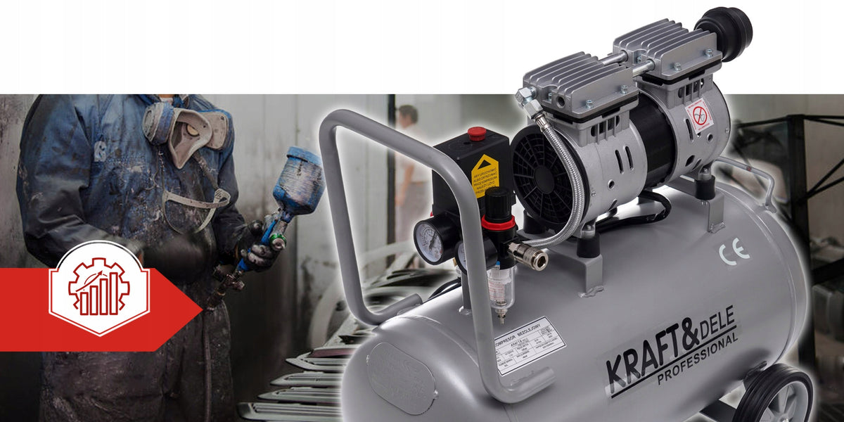PROFESSIONAL OIL-FREE COMPRESSOR KRAFT&DALE COMPRESSOR 50l 8 bar Power 1.5 kW