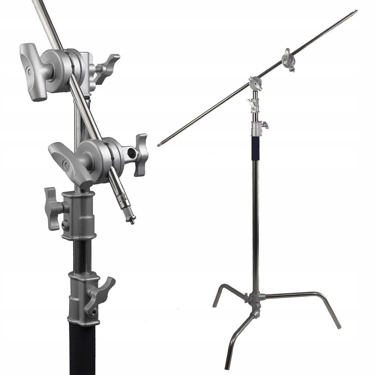 PROFESSIONAL SOLID STEEL TRIPOD 3,3m CRANE BOOM 130cm C-STAND 2x GRIP