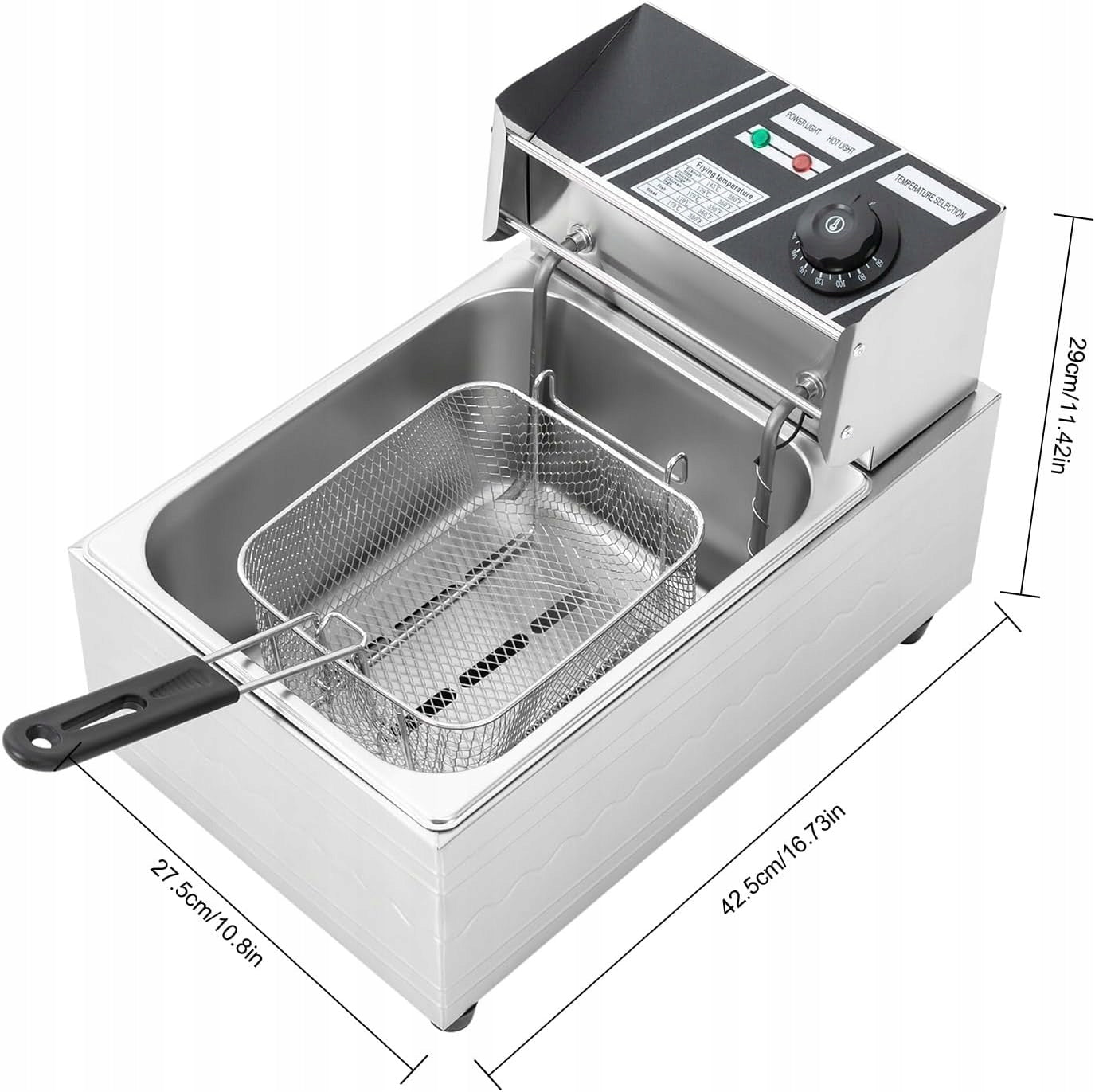 PROFESSIONAL STAINLESS STEEL COOKING FRYER 6LITERS 2500W EAN (GTIN) 5903266433139