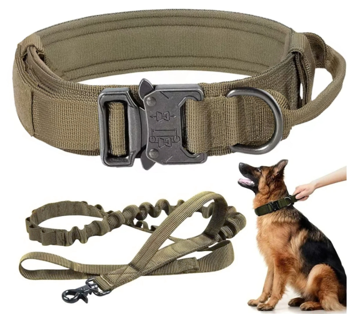 PROFESSIONAL TACTICAL DOG COLLAR METAL BUCKLE STRONG LEASH 34-44 CM M