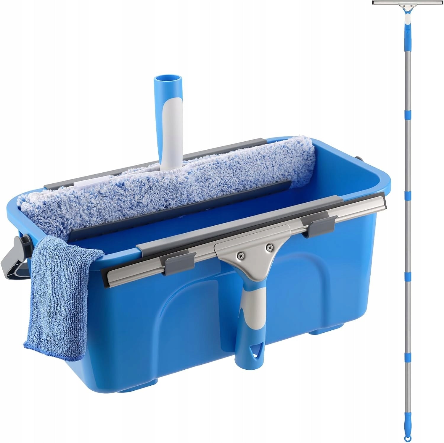 PROFESSIONAL WINDOW CLEANING KIT 12L SQUEEGEE 35CM TELESCOPE 196C