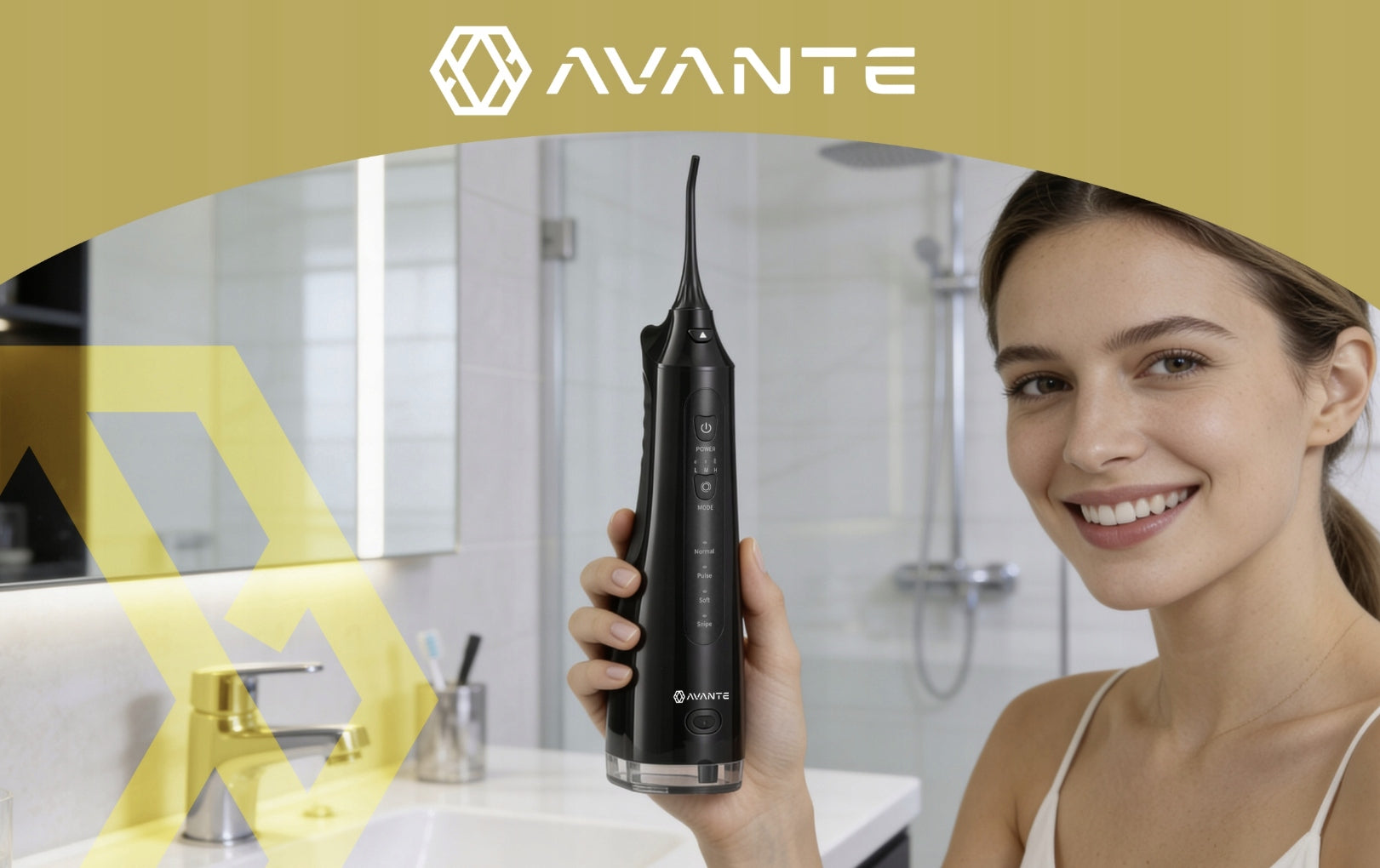 PROFESSIONAL WIRELESS TOOTH IRRIGATOR 4 OPERATING MODES + 3 NOZZLES Power supply rechargeable battery