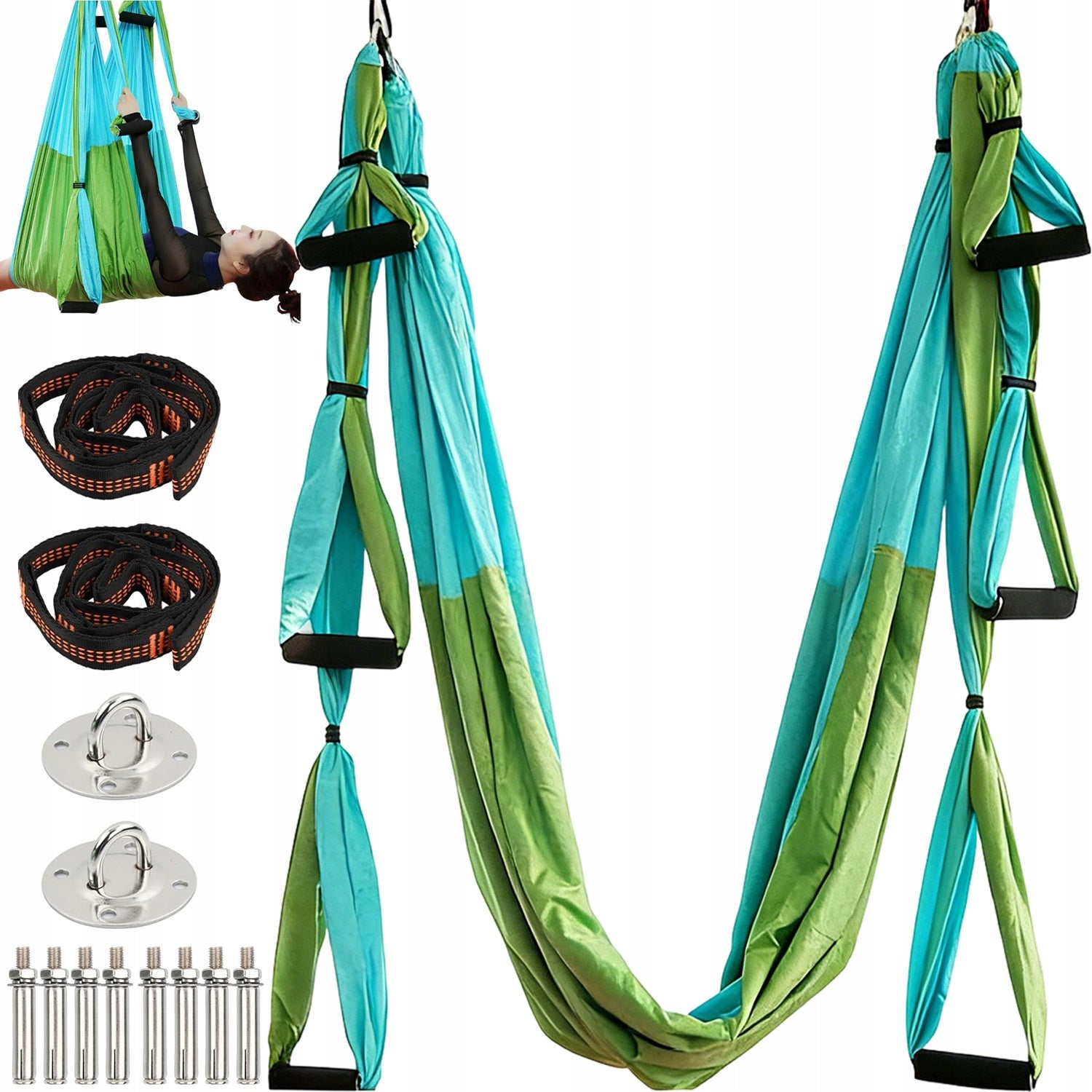 PROFESSIONAL YOGA HAMMOCK AERIAL ADJUSTABLE MAXIMUM LIFTING CAPACITY 181KG