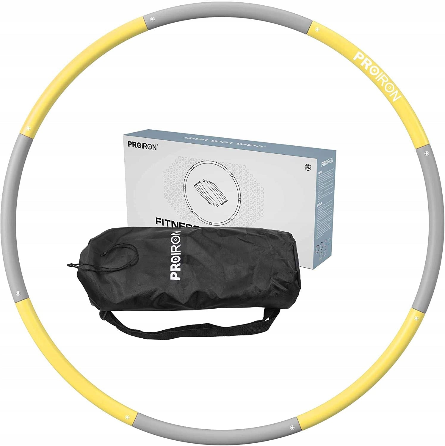 PROIRON Fitness Hoop with Load 4+4 Yellow-Grey