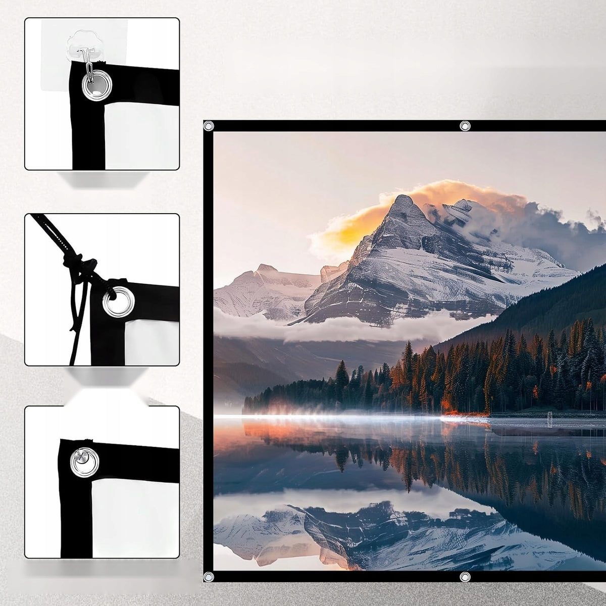 PROJECTION SCREEN 100 INCHES 221M X 125M THICKENED PROJECTOR CANVAS CINEMA Brand no brand