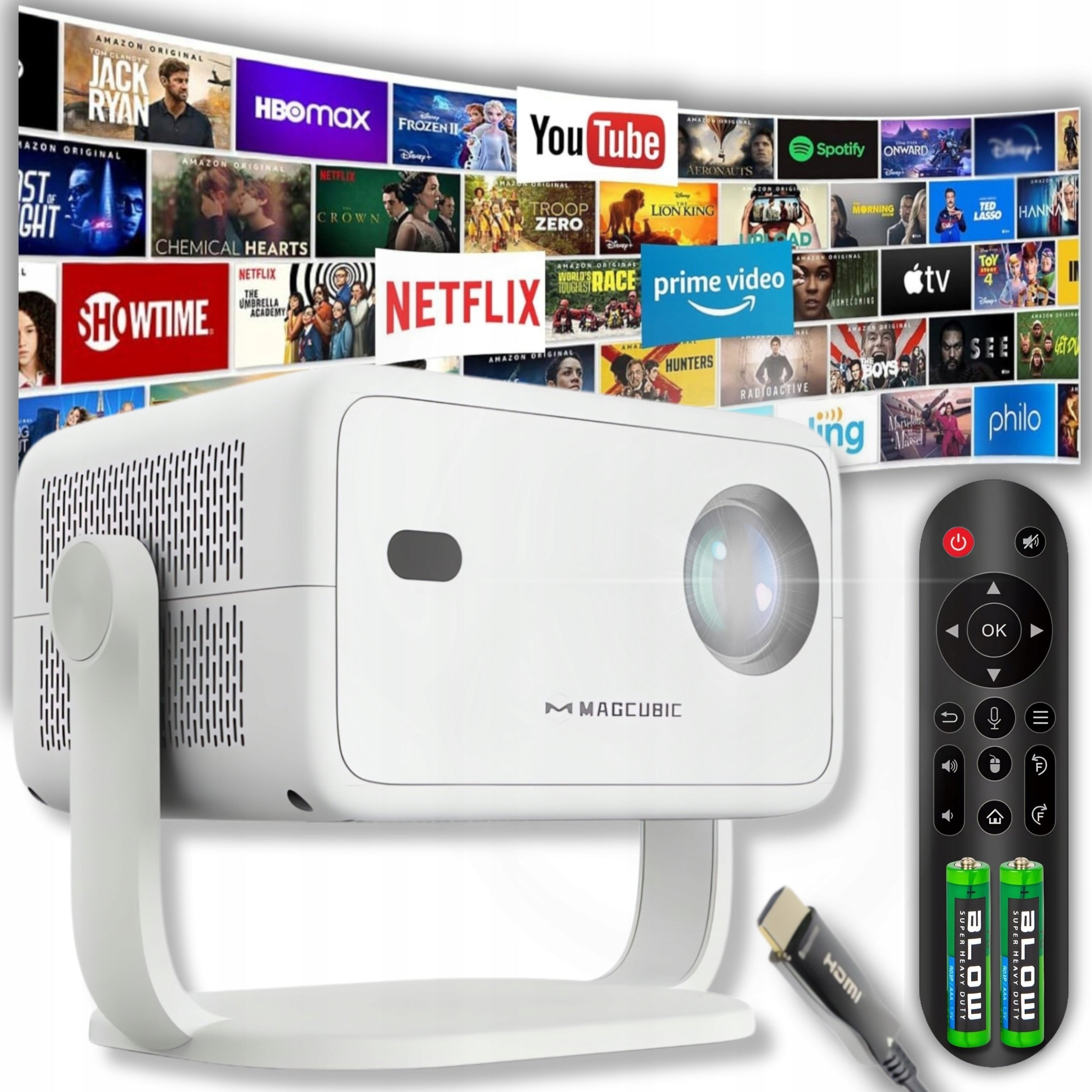 PROJECTOR 4K FULL HD ANDROID 14 AUTO FOCUS NETFLIX ROTARY APPLICATIONS 2026
