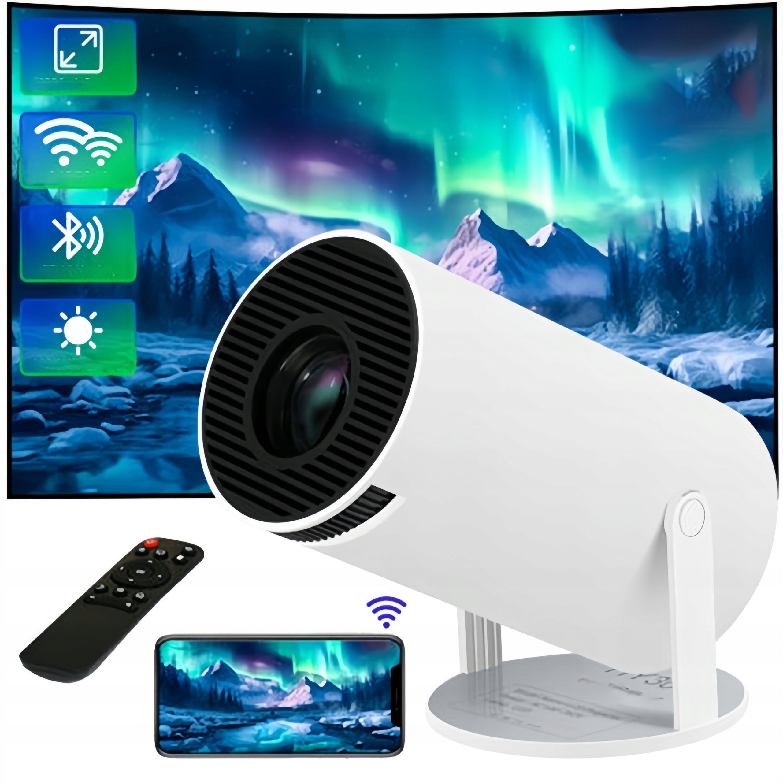 PROJECTOR ANDROID TV 4K WIFI FULL HD PORTABLE SMART SPEAKER Manufacturer code Projektor Rzutnik Przenośny Android Smart PRO