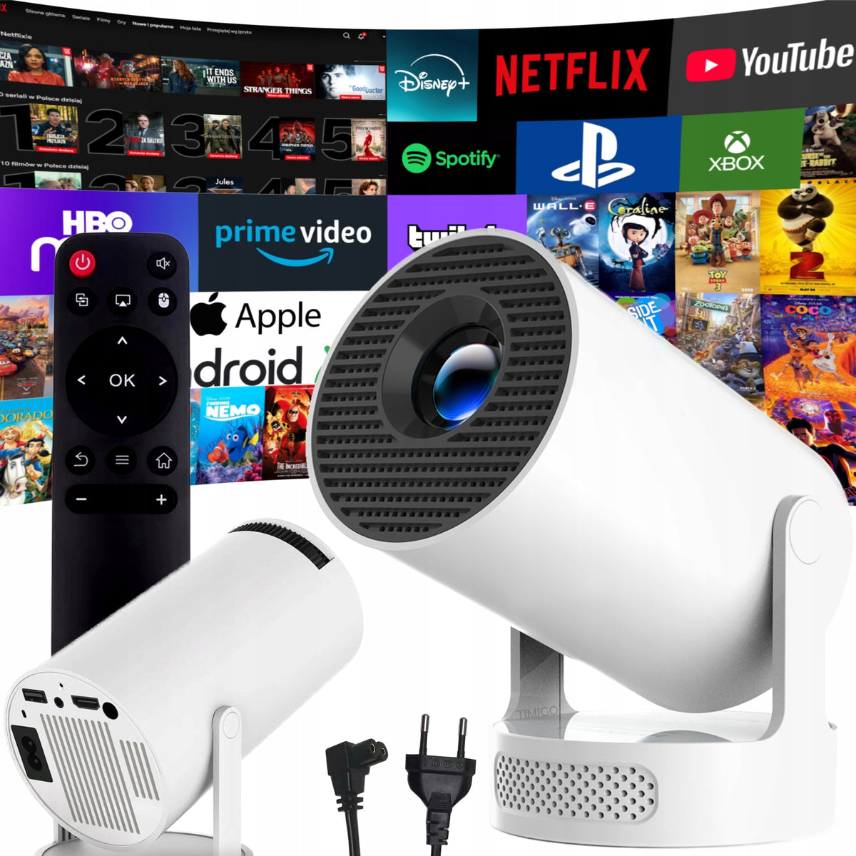 PROJECTOR ANDROID TV 4K WIFI FULL HD PORTABLE SMART SPEAKER