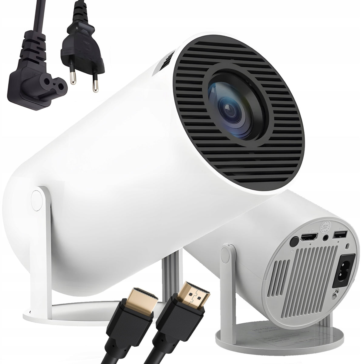 PROJECTOR ANDROID TV WIFI FULL HD PORTABLE SMART ROTARY SPEAKER Packaging status original