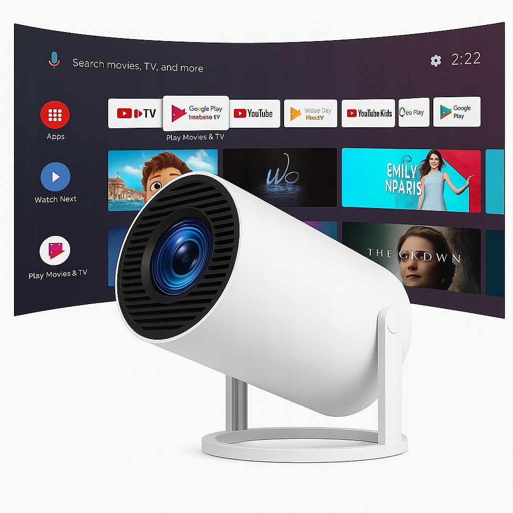 PROJECTOR ANDROID WIFI TV 4K PROJECTOR PORTABLE SMART ROTATING SPEAKER Packaging status original