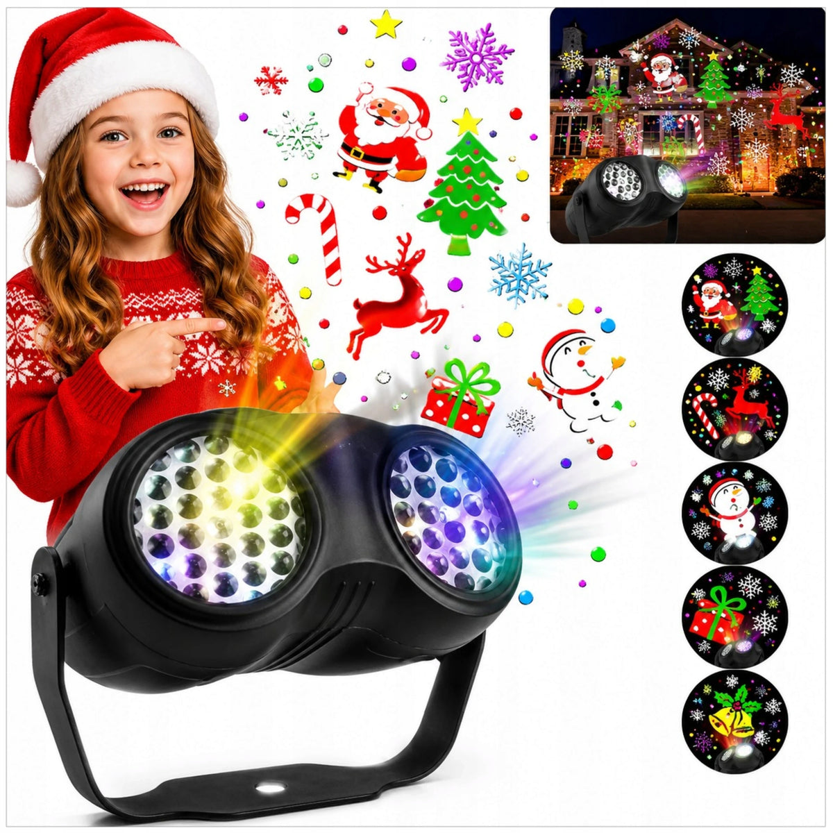 PROJECTOR CHRISTMAS LED LASER PROJECTOR FOR HOME COLORFUL PICTURES PATTERNS Manufacturer code 5907419782174