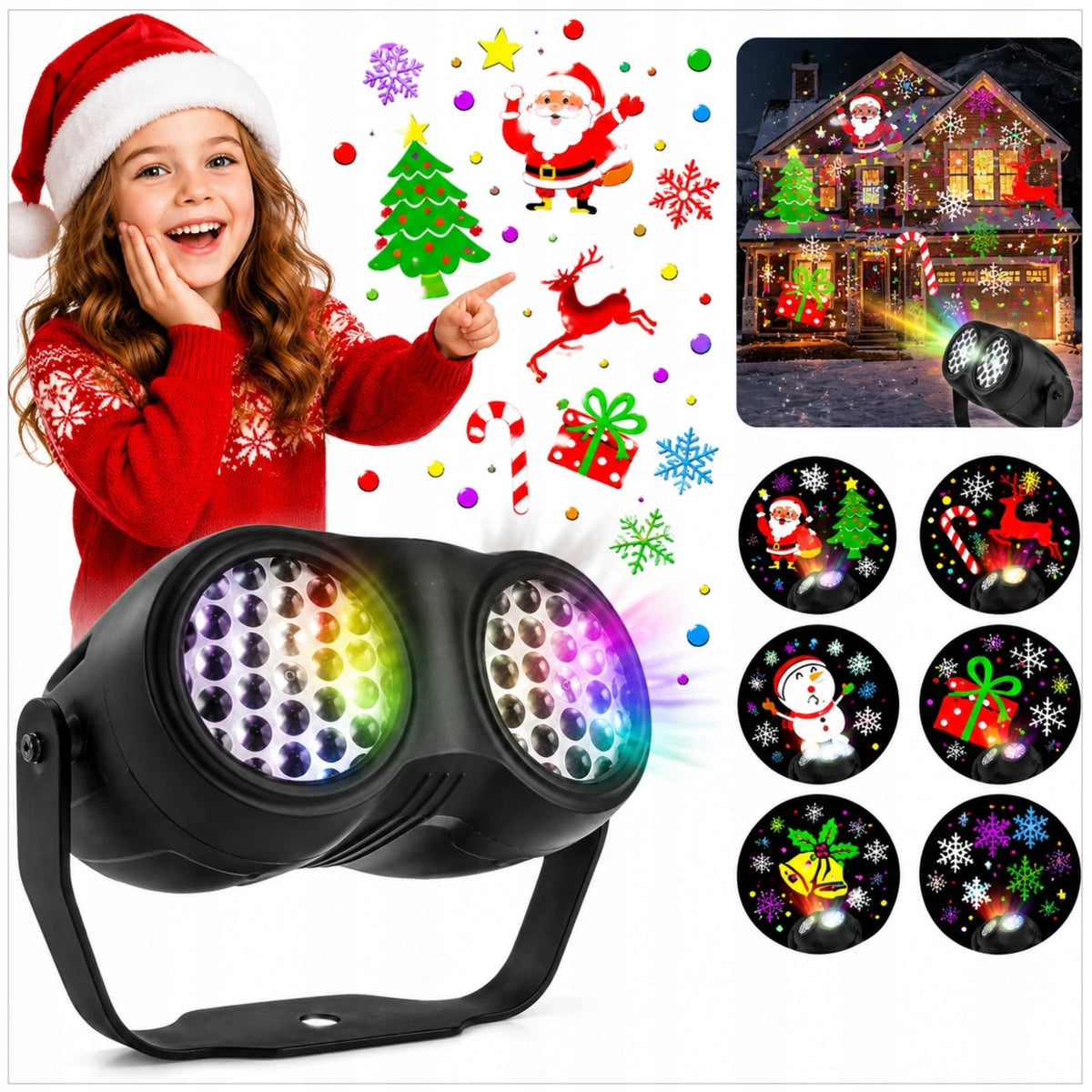 PROJECTOR CHRISTMAS LED LASER PROJECTOR FOR HOME COLORFUL PICTURES PATTERNS