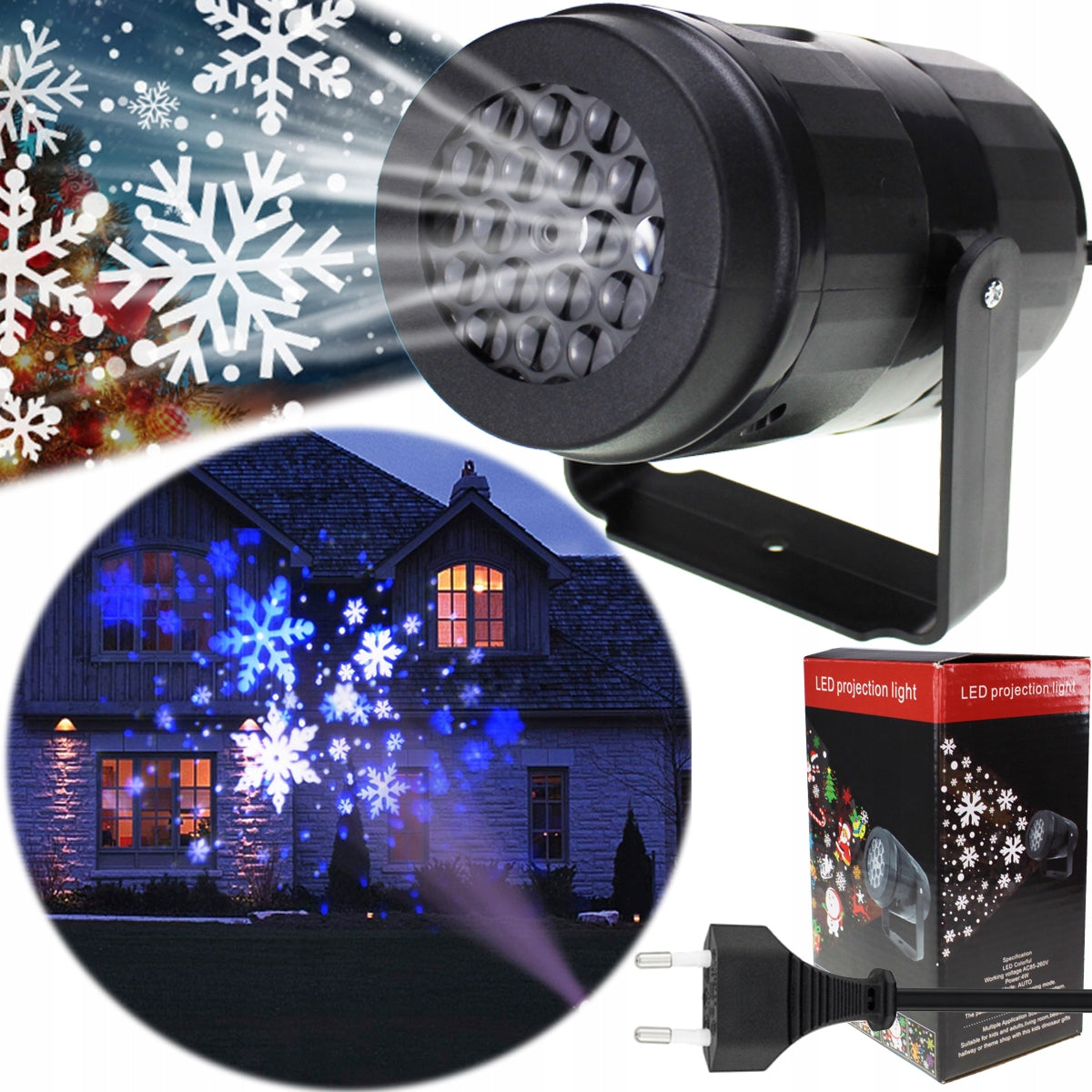 PROJECTOR CHRISTMAS PROJECTOR LED RGB 360° MOVING PATTERNS FOR HOME AND GARDEN EAN (GTIN) 5907426666603
