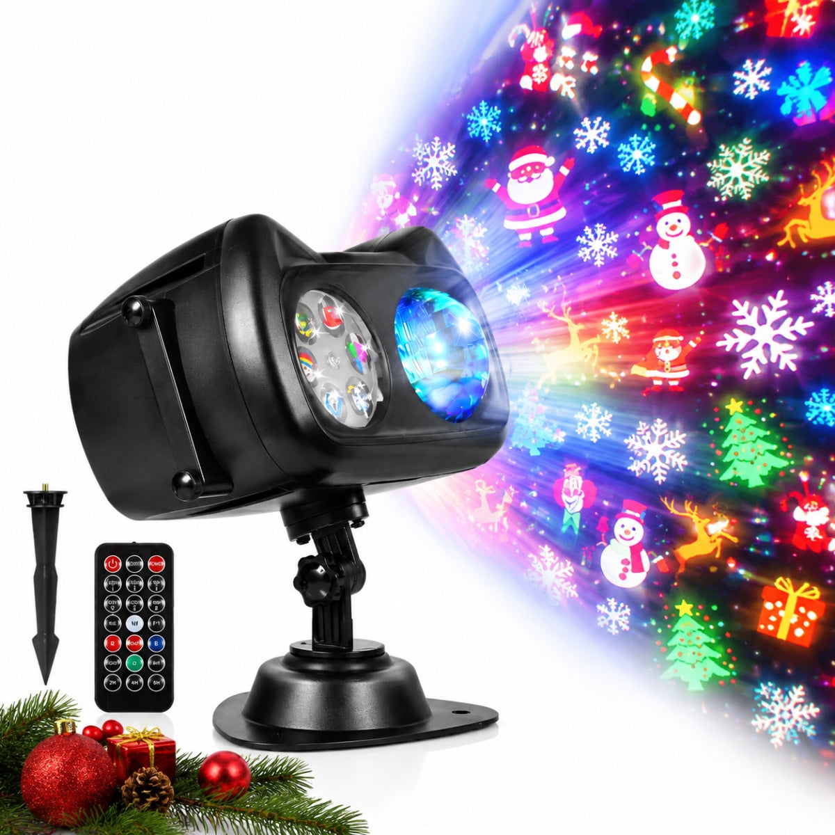 PROJECTOR DRIVEN HERMETIC Halloween + REMOTE CONTROL 72 DESIGNS CHRISTMAS