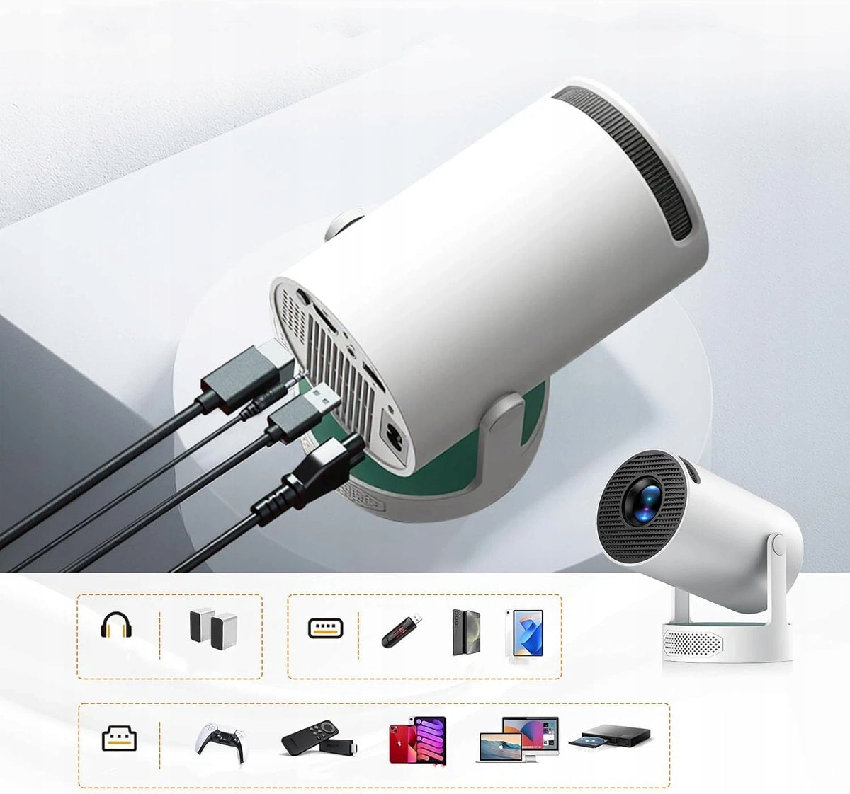 PROJECTOR HY300 130" FULL HD APPLICATIONS NETFLIX WIFI ANDROID SET Packaging status original