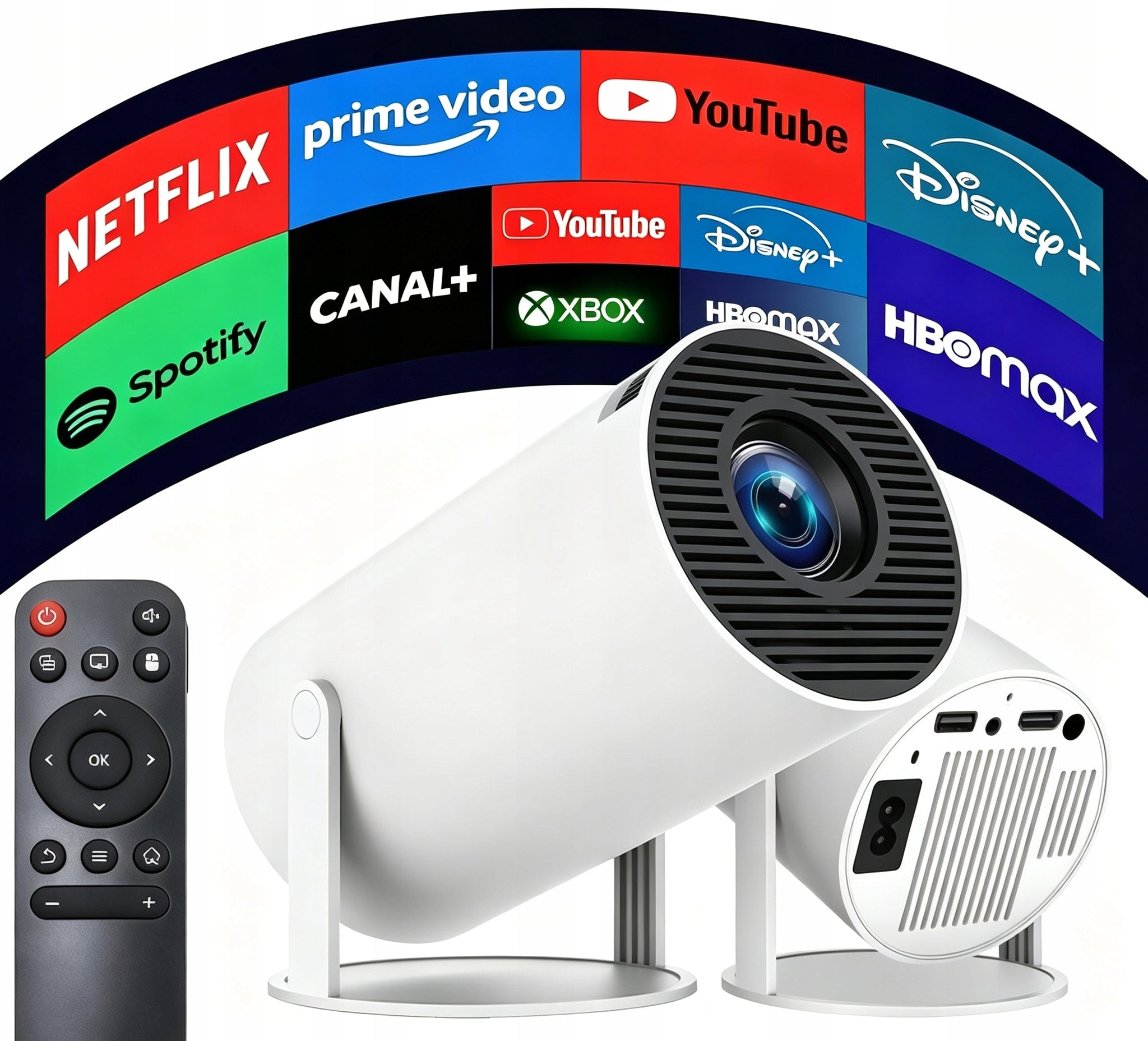 PROJECTOR HY300 PRO NEW VERSION 4K PORTABLE PROJECTOR SMART ANDROID TV WiFi