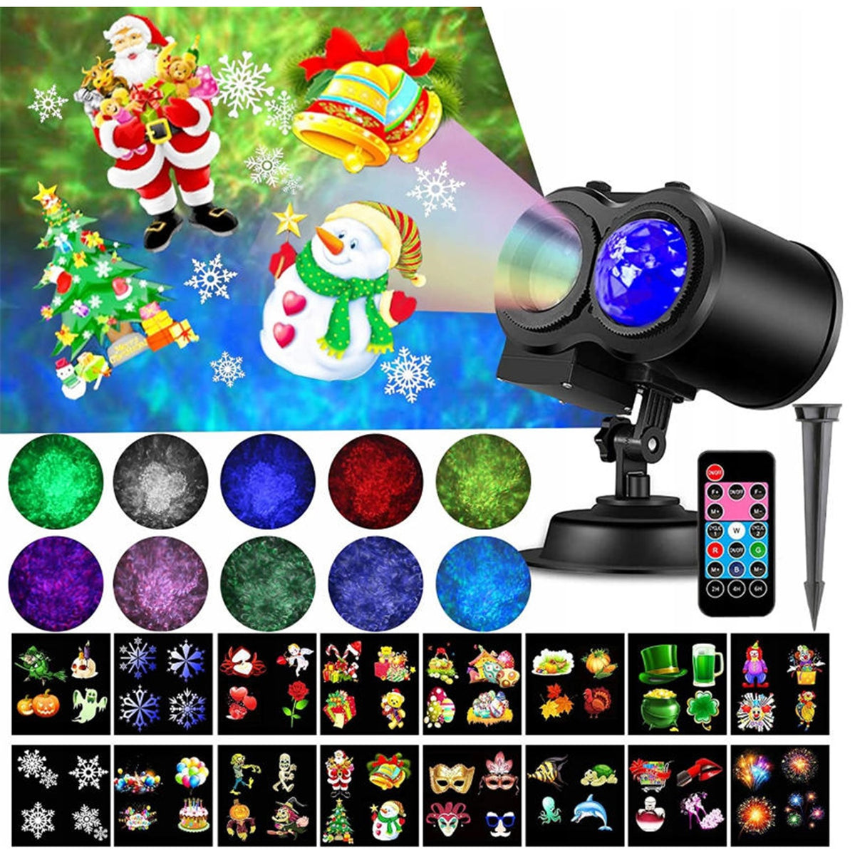 PROJECTOR LASER PROJECTOR CHRISTMAS LED MOVING PATTERNS REMOTE CONTROL IP44 Packaging status original