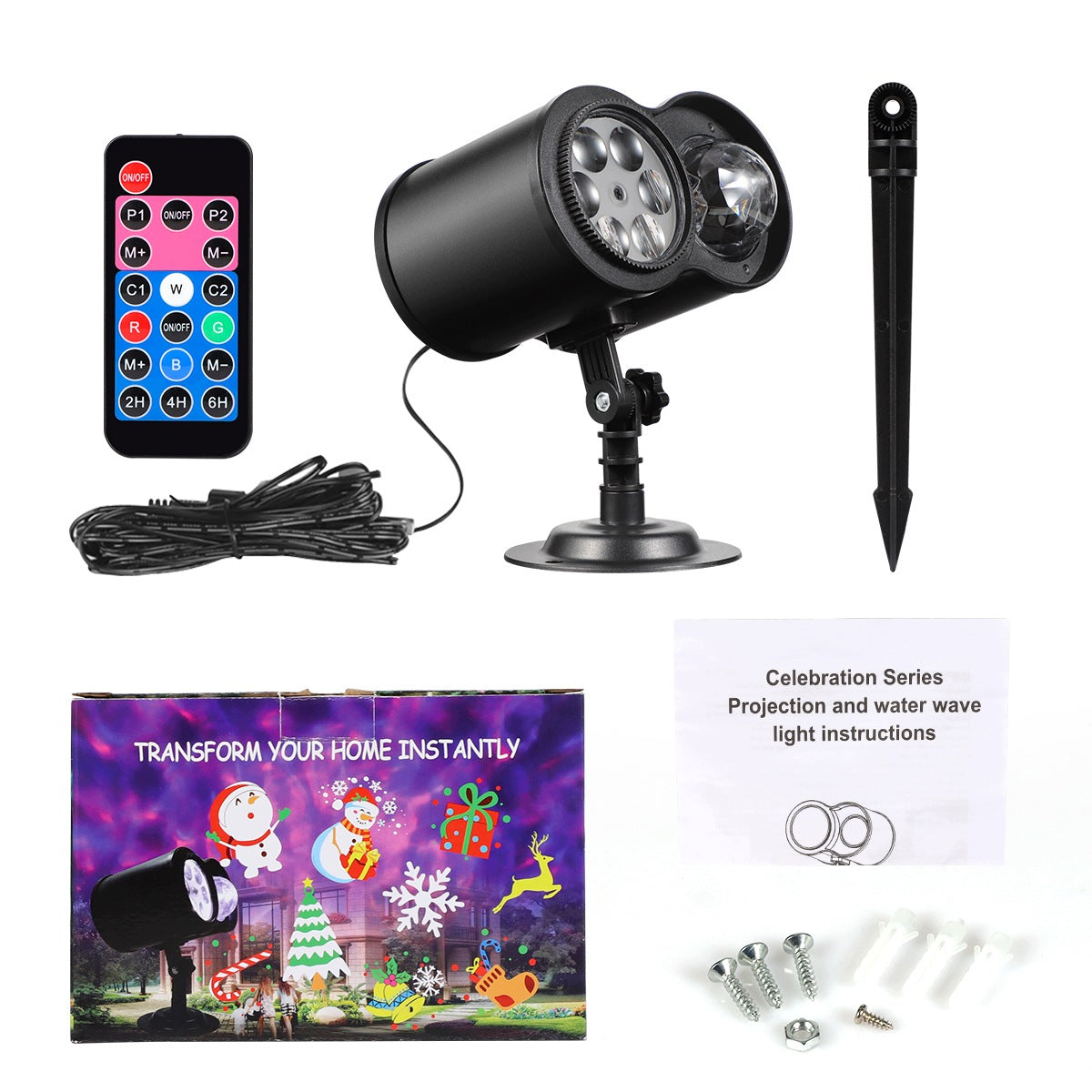 PROJECTOR LED LASER PROJECTOR FOR HOUSE ON THE WALL 24 SLIDES FOR REMOTE CONTROL IP44 Manufacturer code 6942406087046