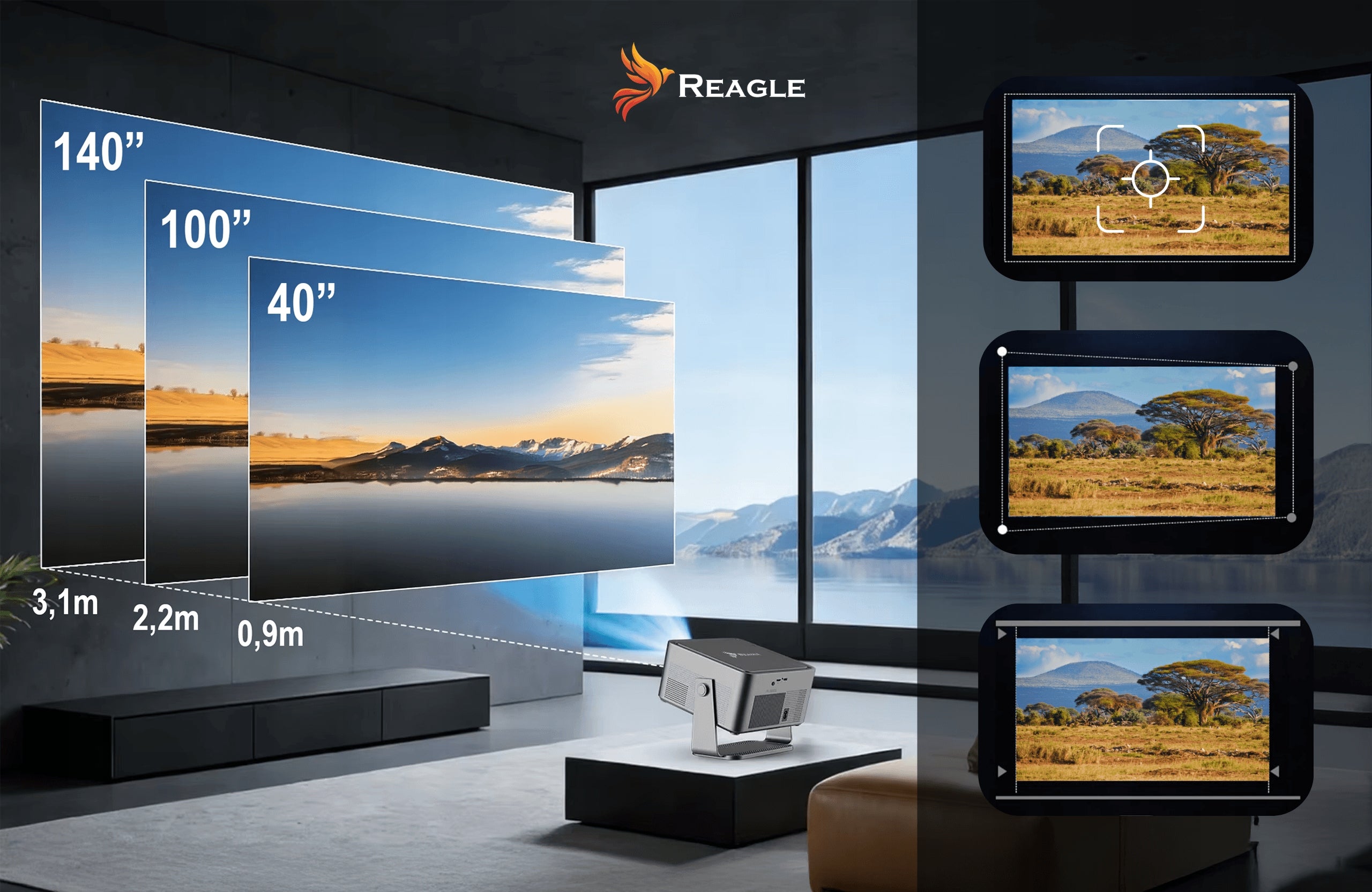 PROJECTOR LED PROJECTOR 1100 ANSI 4K 140" GOOGLE TV 14 SMART WiFi HDR10+ HLG Manufacturer code R-MOVIELUM-P70