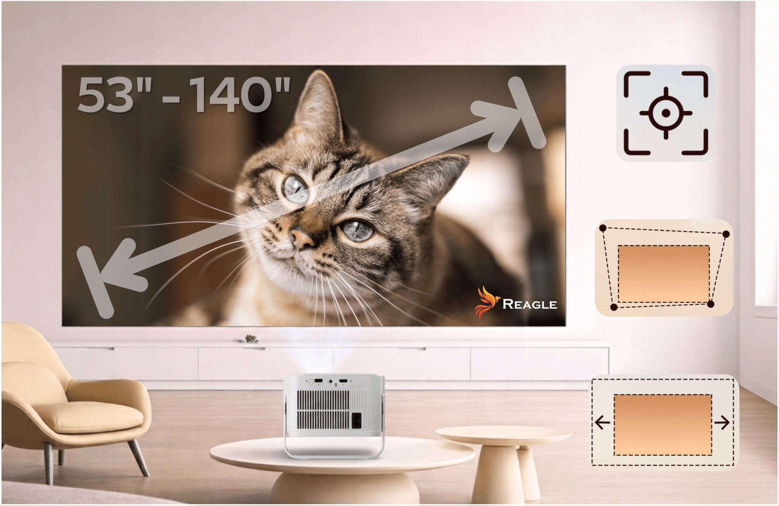 PROJECTOR LED PROJECTOR 900 ANSI 8K 4K 140" ANDROID 14 SMART TV WIFI 6 HDR10 Manufacturer code R-MOVIELUM-P41