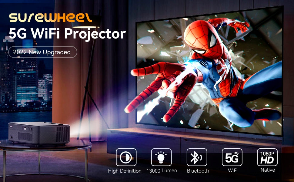 PROJECTOR LED PROJECTOR CUBOT SW10 FULL HD WIFI 5G Model Surewheel SW10