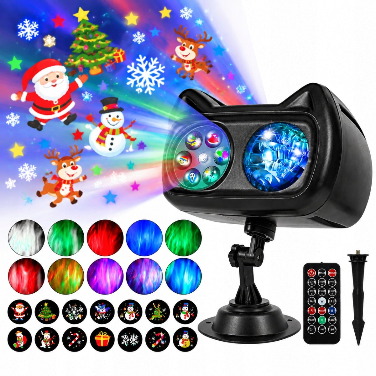 PROJECTOR LED SNOW CHRISTMAS LASER REFLECTOR PROJECTOR SNOW SANTA CLAUS