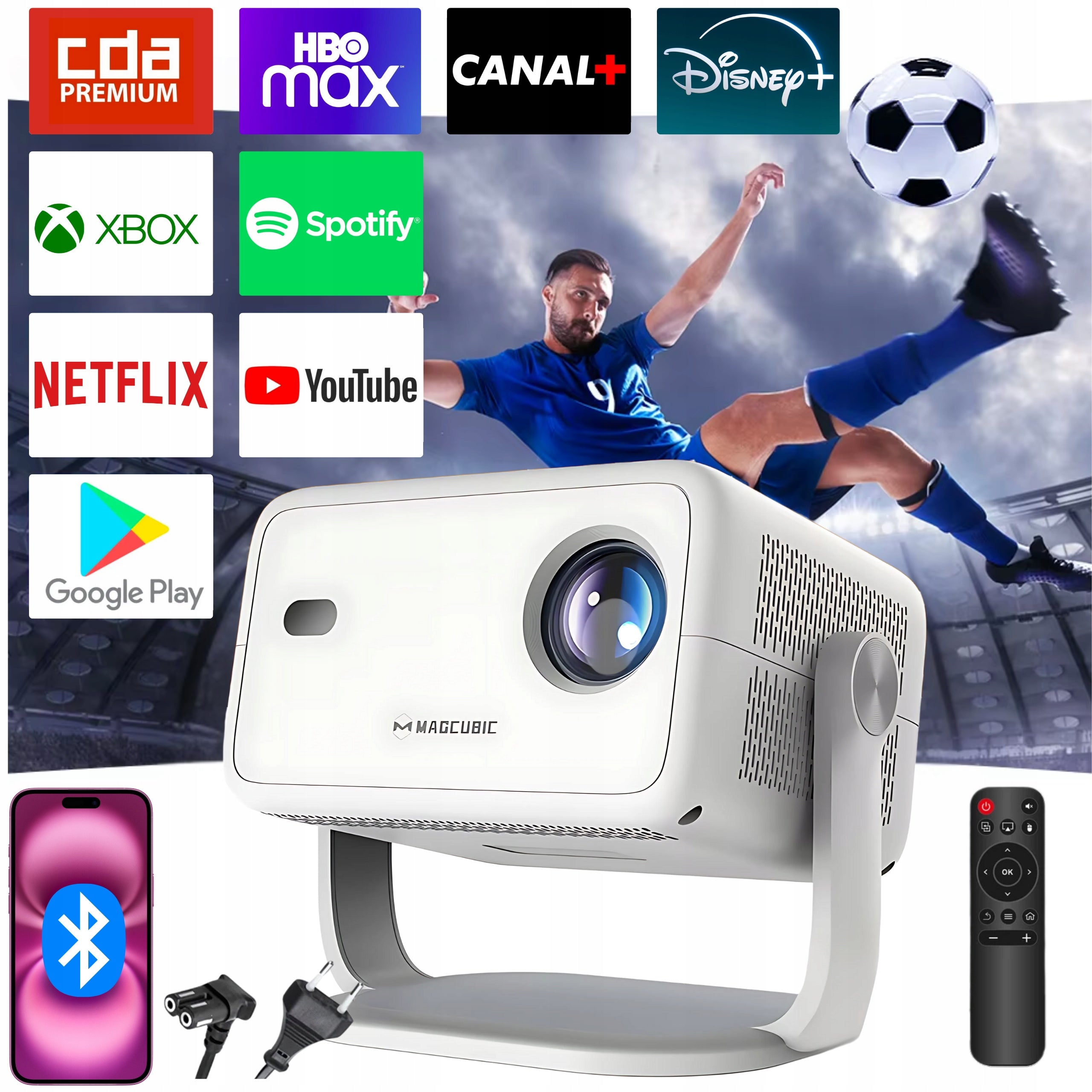 PROJECTOR MAGCUBIC L018 4K 1080p ANDROID WiFi TV SPEAKER BT NETFLIX 2025 PL Manufacturer code MAGCUBIC_L-0-1-8 2025