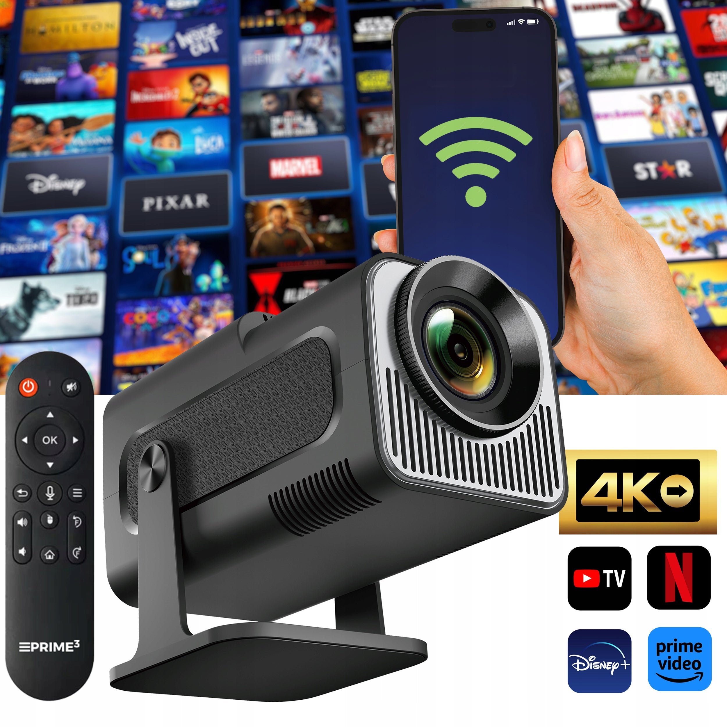 PROJECTOR SMART ANDROID 13 WiFi LED 40W HD PILOT 200 Cali HY320