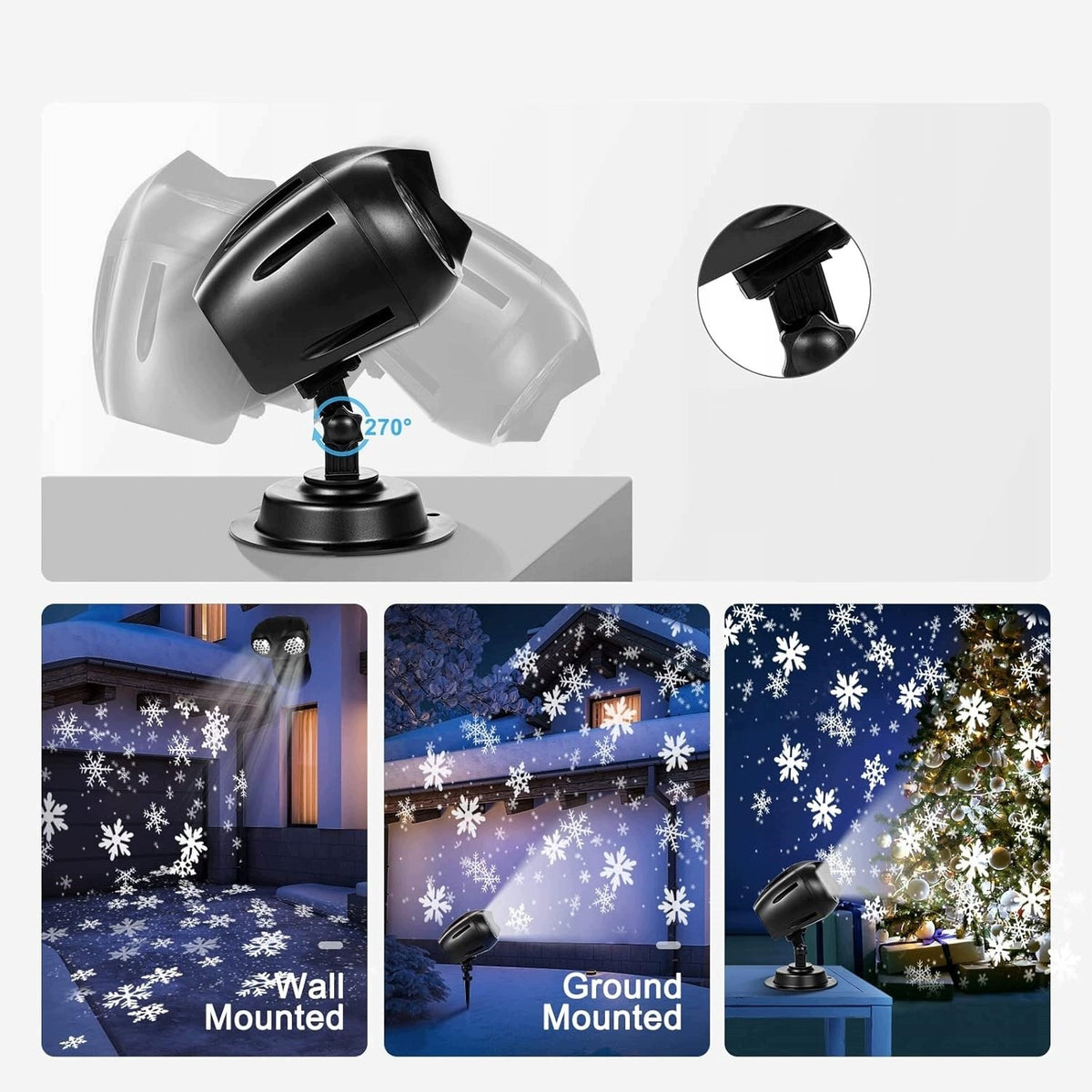 PROJECTOR SNOWFLAKES LED CHRISTMAS FOR GARDEN IP65 REMOTE CONTROL GIFT Packaging status original