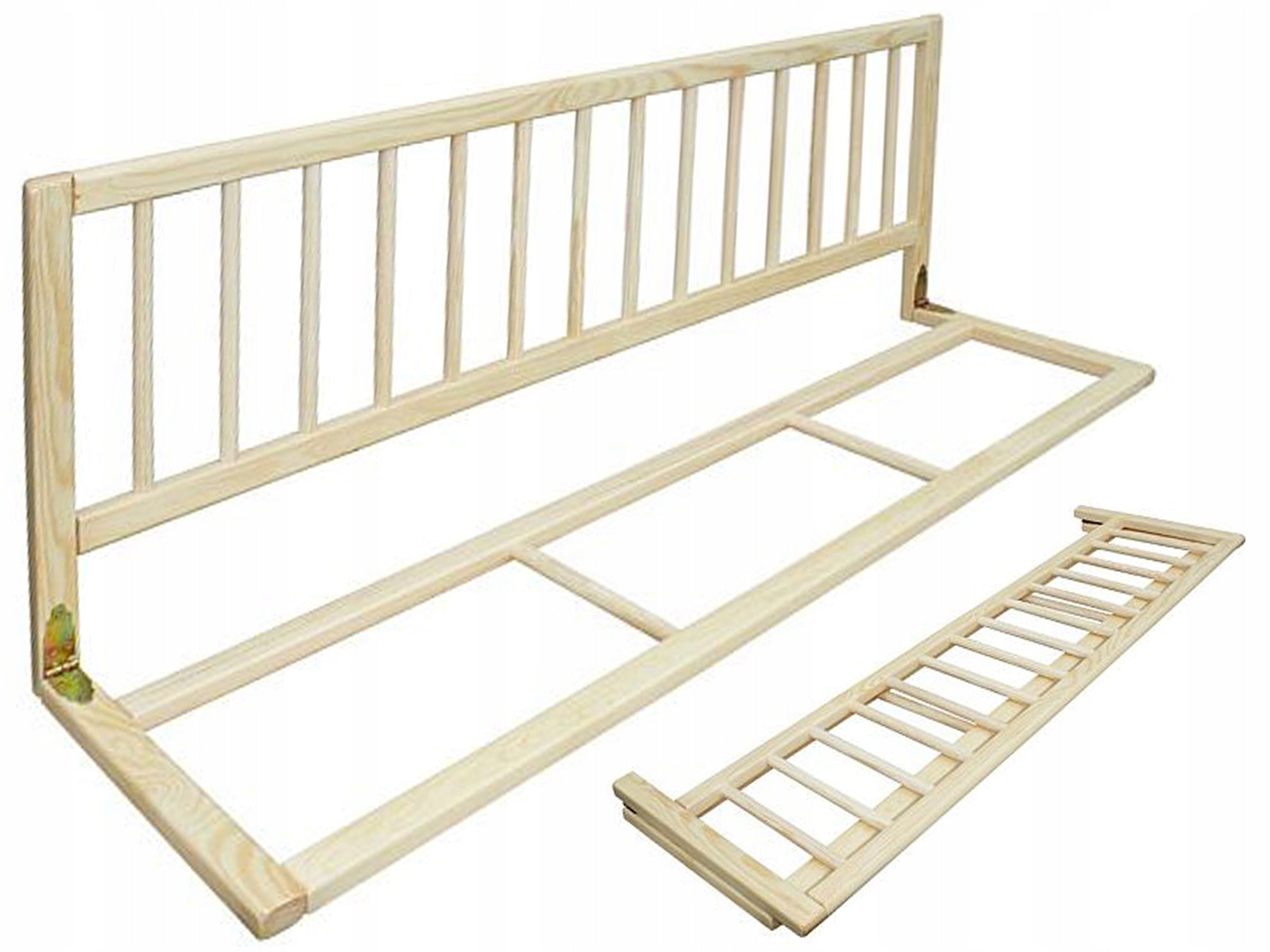 PROTECTIVE BARRIER BED GATE LOCK - NATURAL PINE 112x40 cm