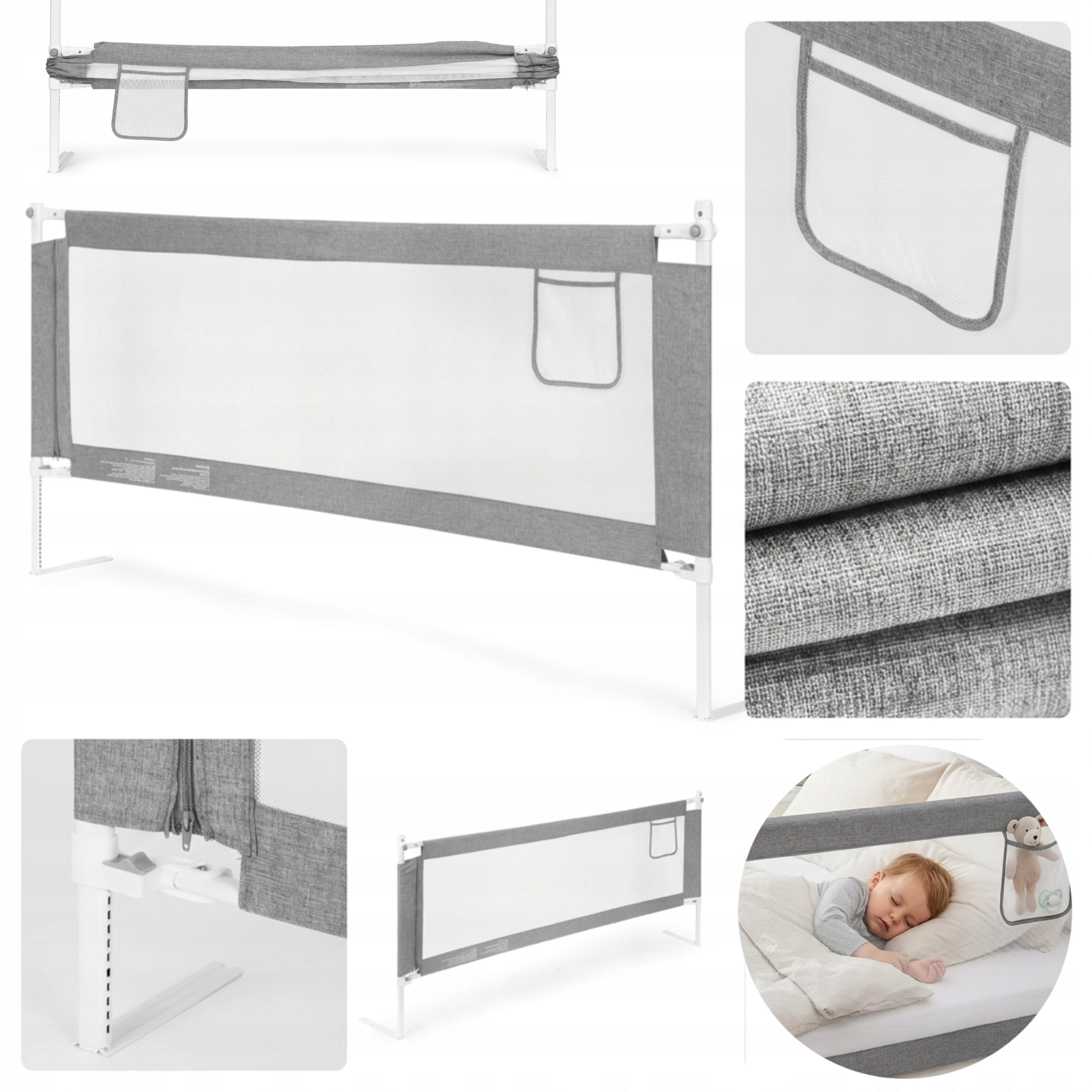 PROTECTIVE BARRIER FOR BED 150 CM COVER CHILD PROTECTION FOLDING
