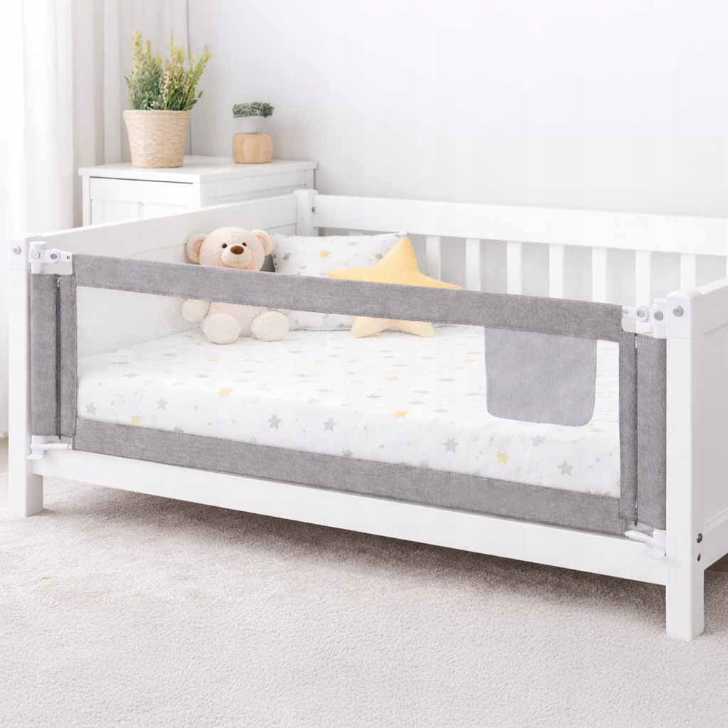 PROTECTIVE BARRIER FOR BED FOLDING SAFETY GATE GREY 160 CM Packaging status original