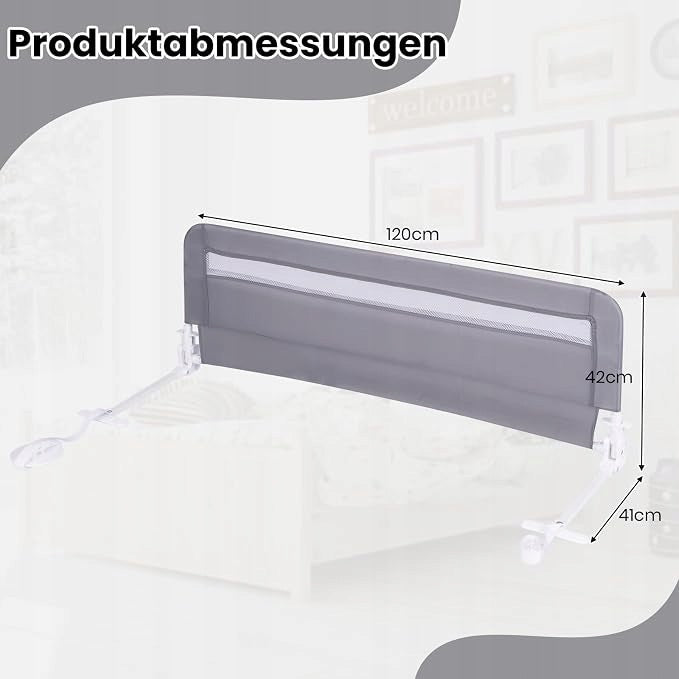 PROTECTIVE BARRIER FOR BED FOLDING UNIVERSAL PROTECTION 120 CM Manufacturer code BARIERKA OCHRONNA BEZPIECZNA ANTRACYT 120CM