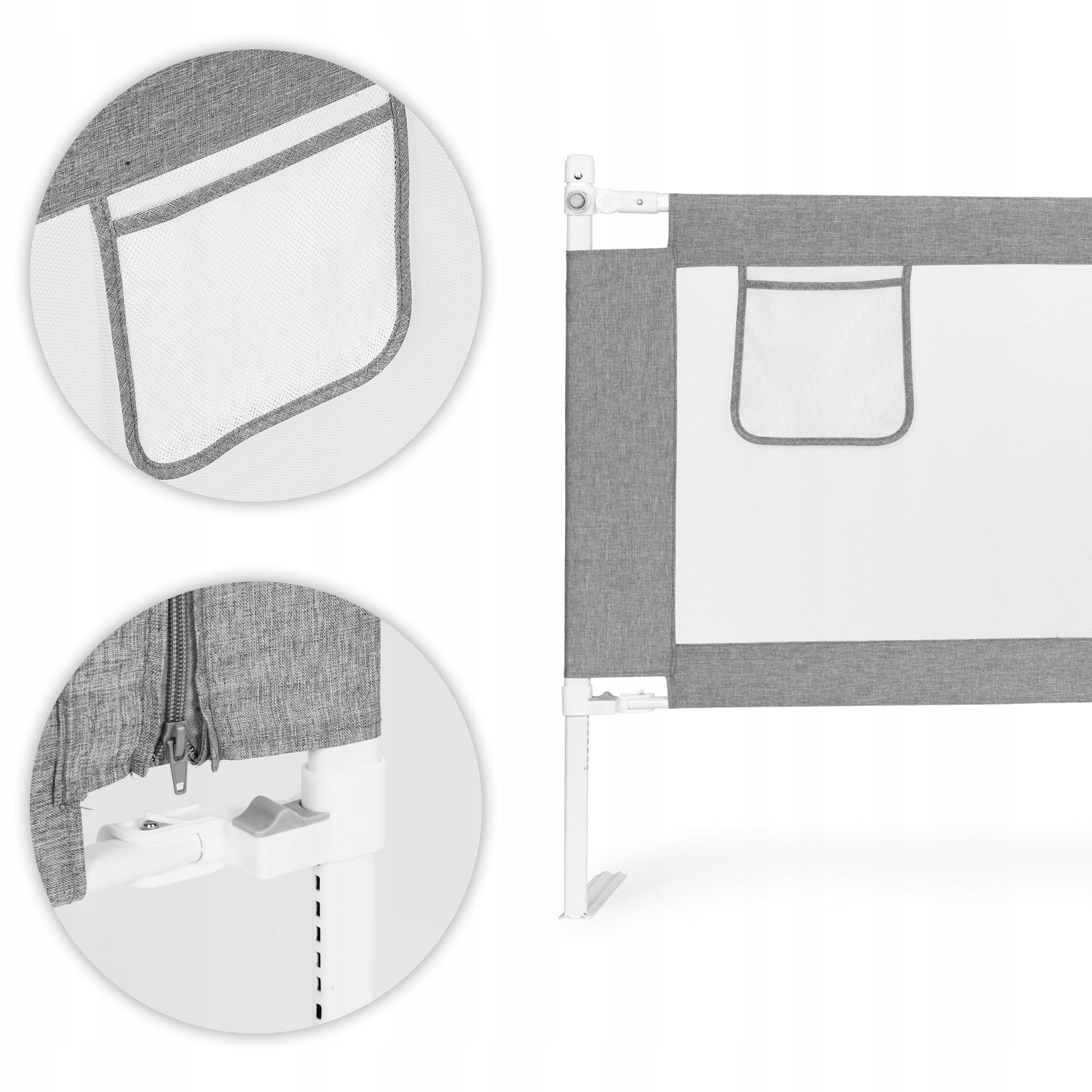 PROTECTIVE BARRIER FOR BED SAFETY GUARD FOR CHILDREN GREY 180CM