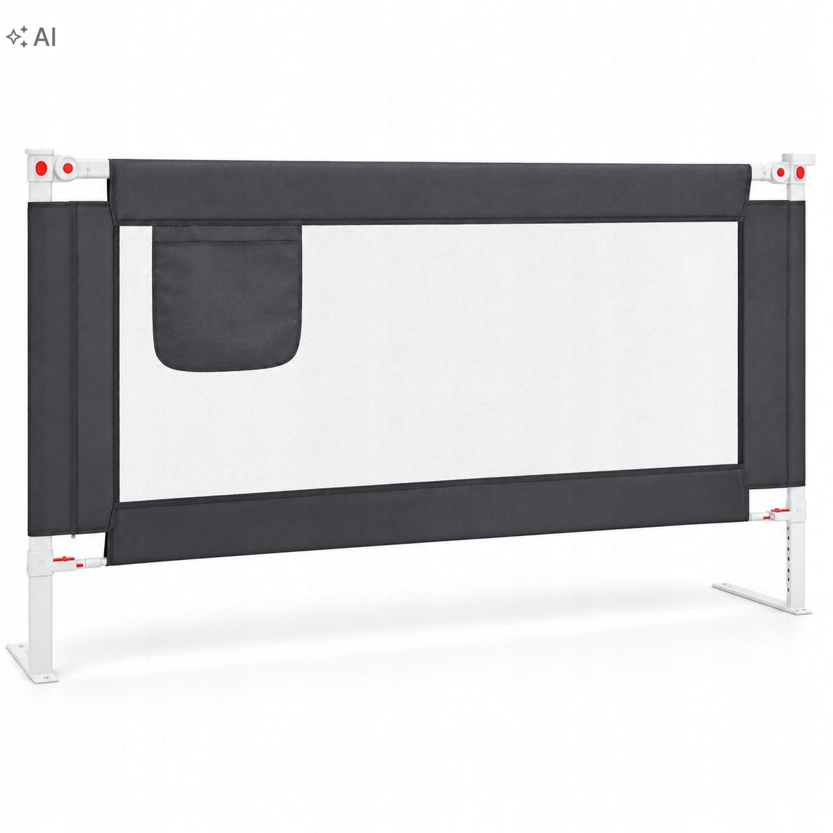 PROTECTIVE BARRIER FOR CHILDREN'S BED 140 CM ADJUSTABLE GREY