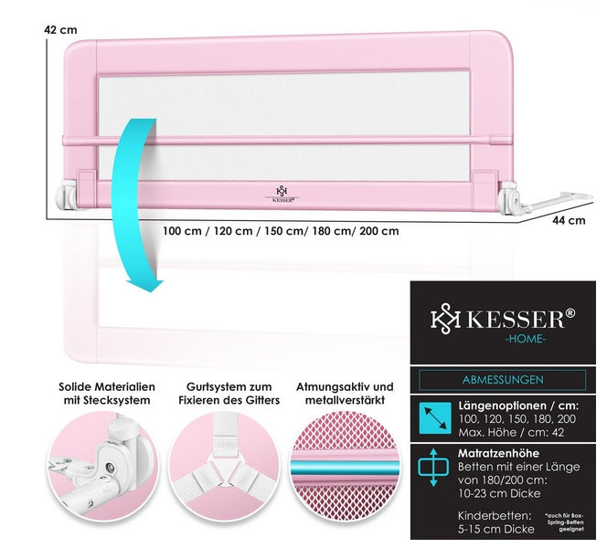 PROTECTIVE BARRIER FOR SAFETY BED 200 X 42 X 44 CM Brand KESSER