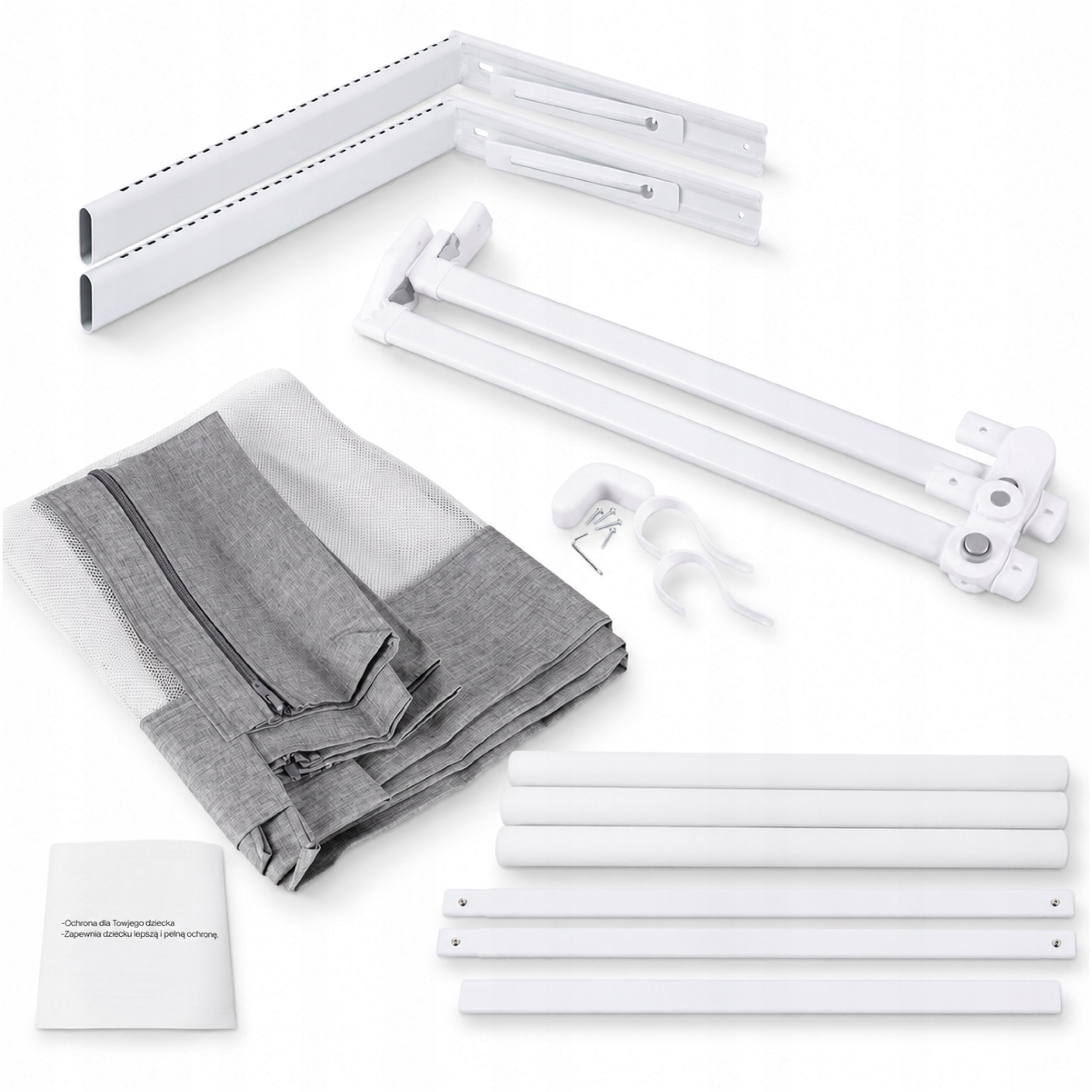 PROTECTIVE BED BARRIER FOLDING GREY FOR CHILDREN HIGH KREOleo 200x70 Manufacturer code Stabilna barierka z obustronnym opuszczaniem