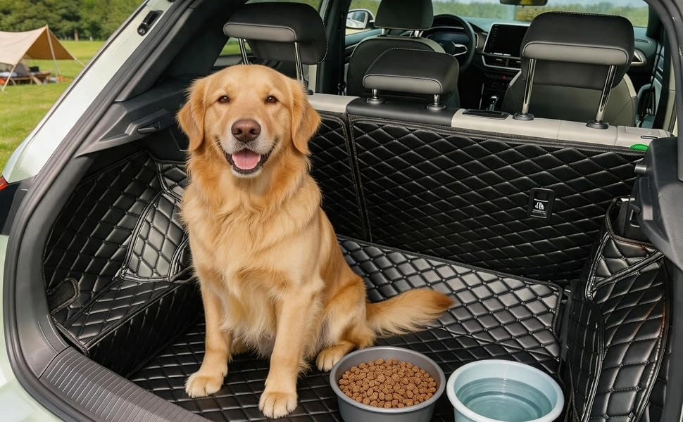 PROTECTIVE BOOT MAT VW T-ROC 2017 2025 WITH REAR PANELS FOR DOG Packaging status original