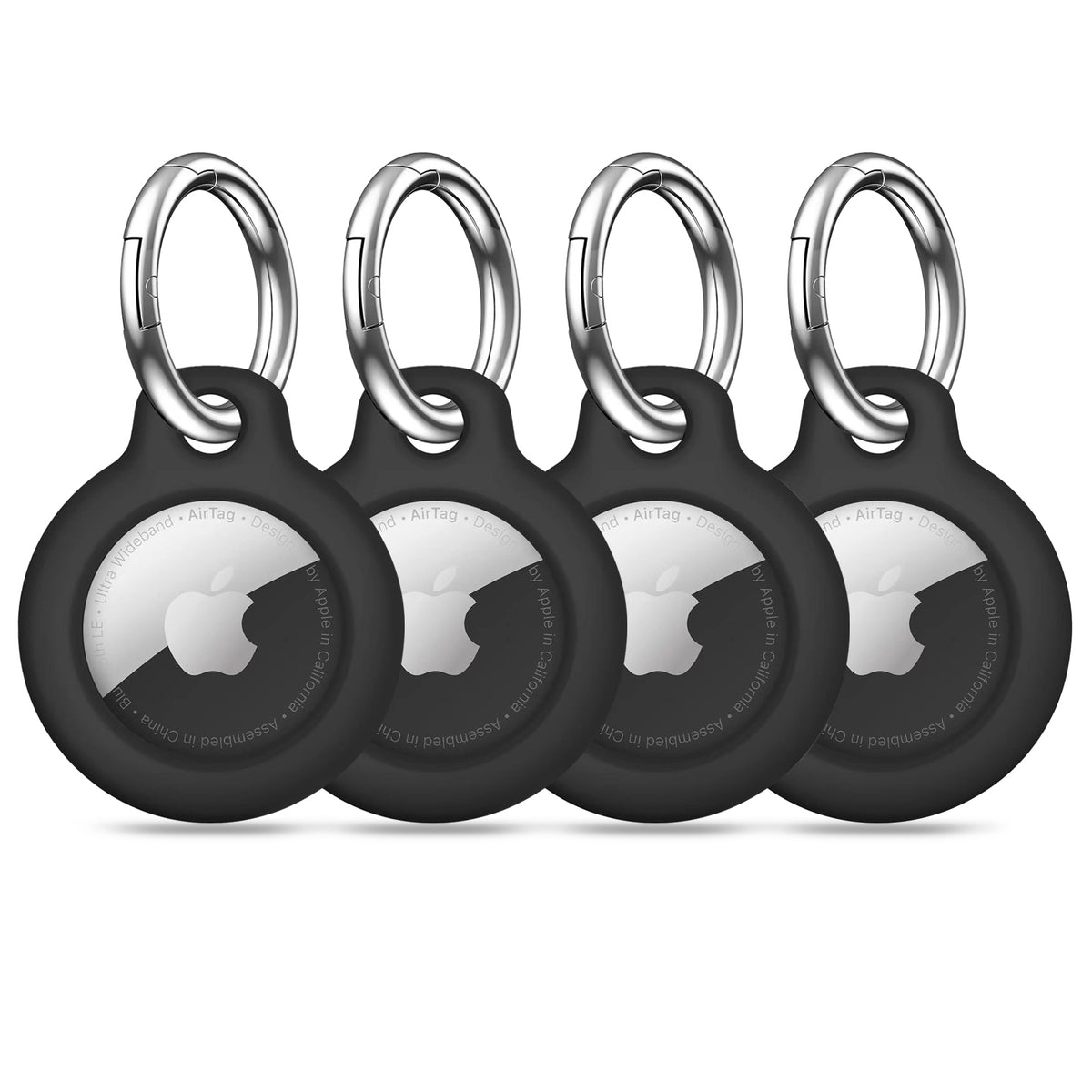 PROTECTIVE CASE KEY RING FOR APPLE AIRTAG 2021 / 2026 BLACK