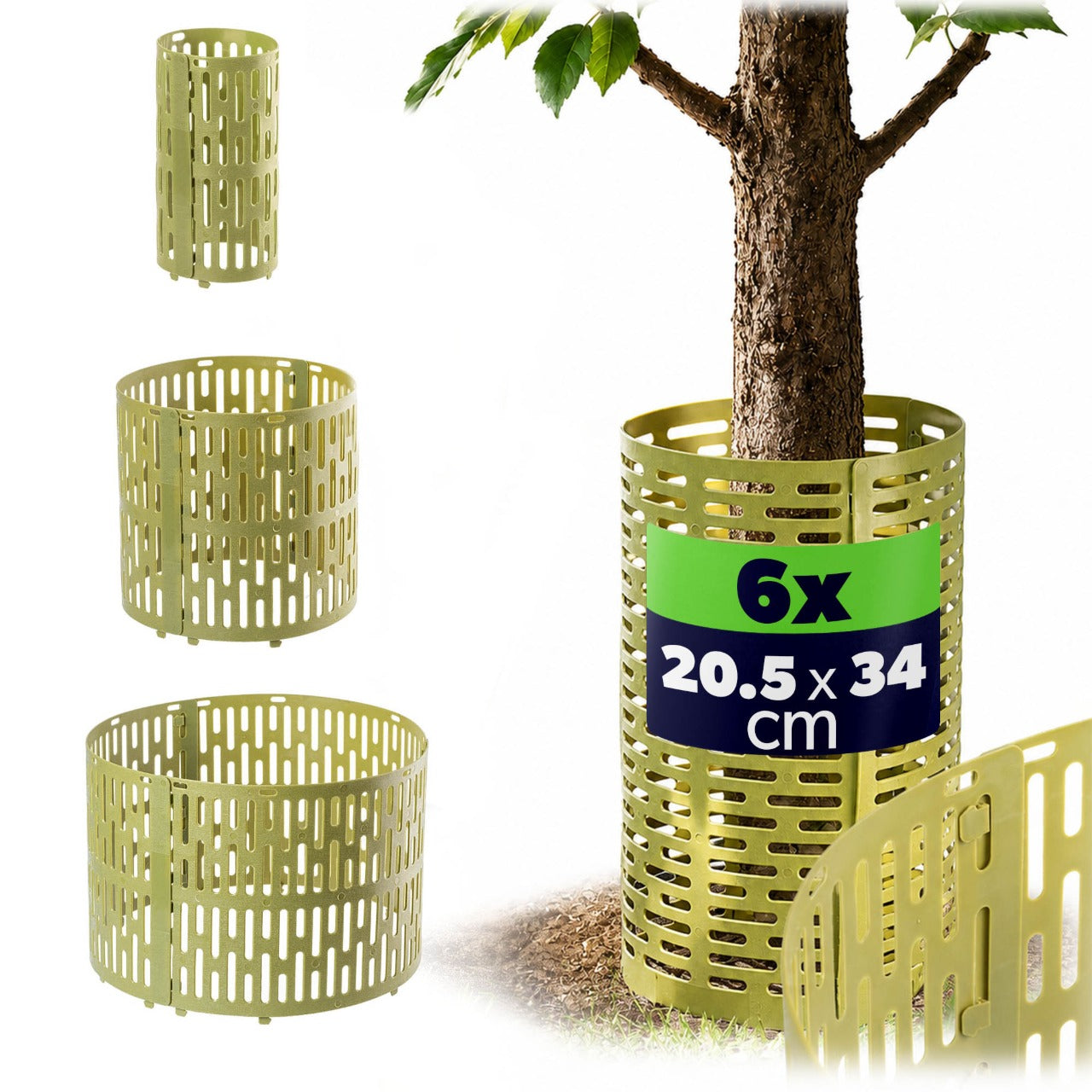 PROTECTIVE COVER TREE TRUNK EDGING TREE PROTECTOR COVER GREEN 6 PACK
