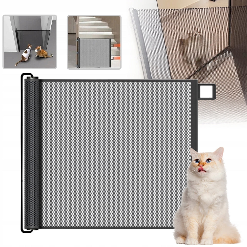 PROTECTIVE GRILLE FOR STAIRS, RETRACTABLE FOR INFANTS PROTECTIVE GRILLE FOR STAIRS