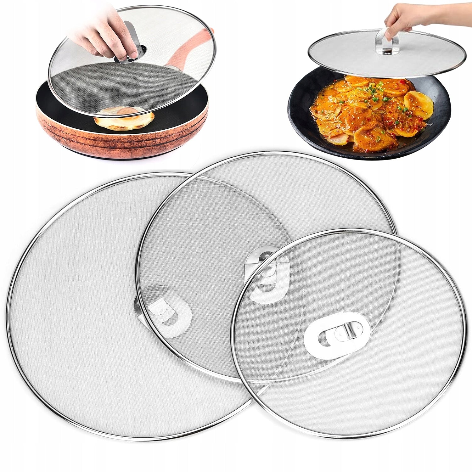 PROTECTIVE LID FOR FRYING AGAINST GREASE SPRAYING ON PAN POT