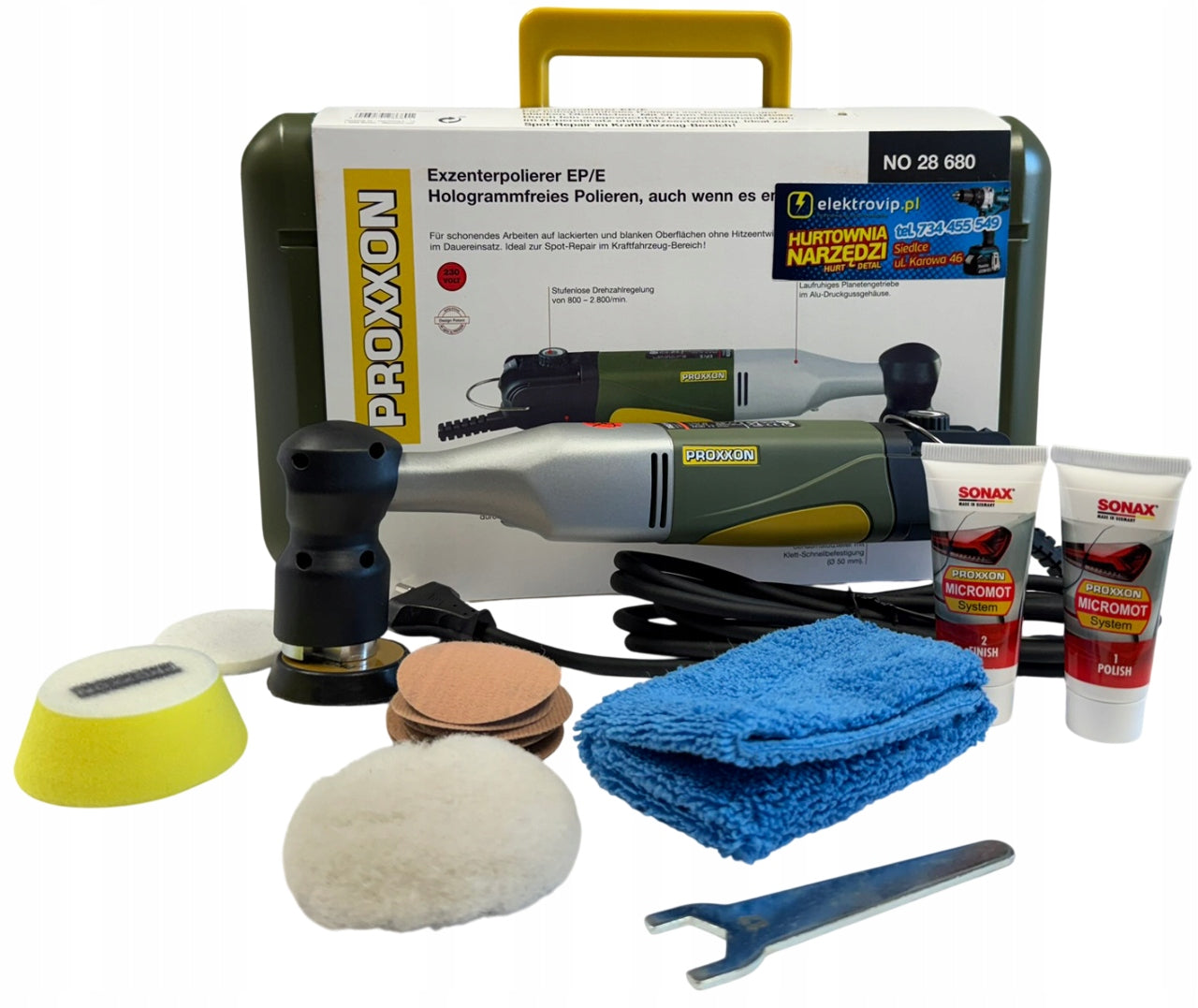 PROXXON Eccentric Polisher Grinder EP/E Polishing Kit PR28680 Packaging status original