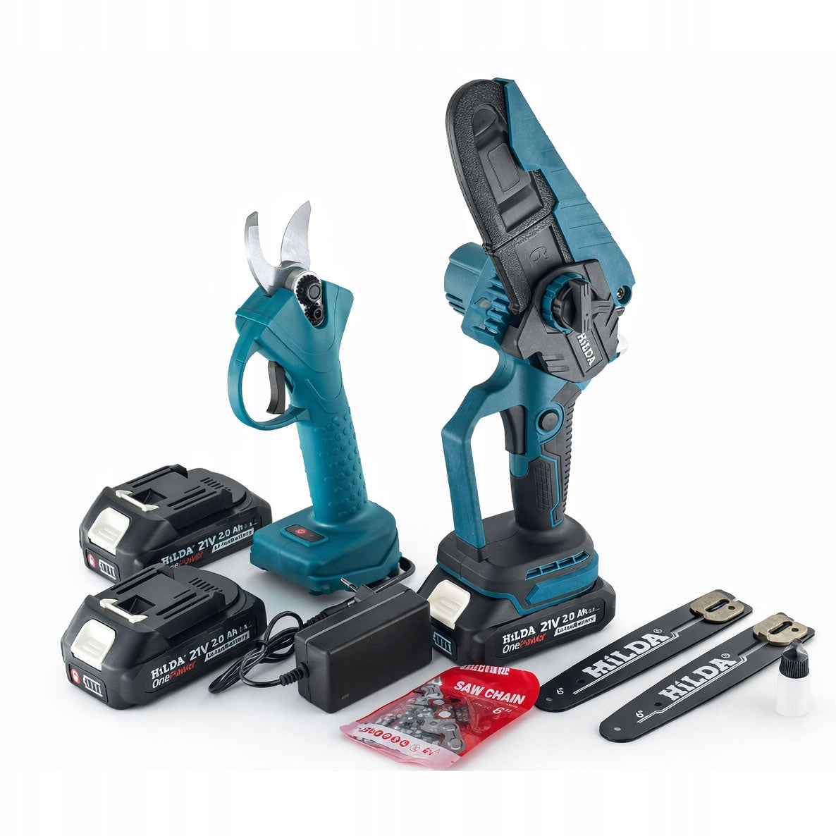 PRUNER CHAINSAW HILDA CORDLESS 21V 2 AKU SUITCASE SET Packaging status original