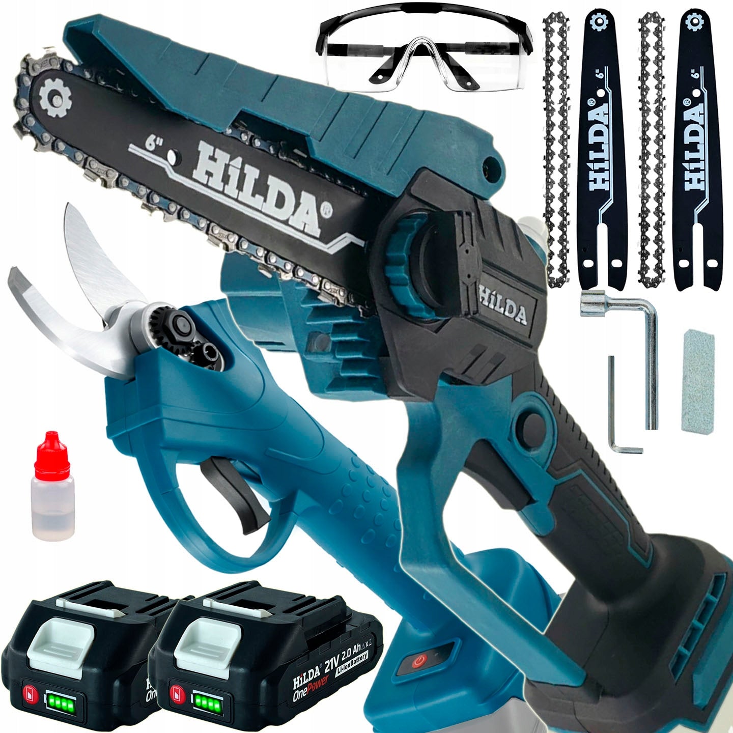 PRUNER CHAINSAW HILDA CORDLESS 21V 2 AKU SUITCASE SET