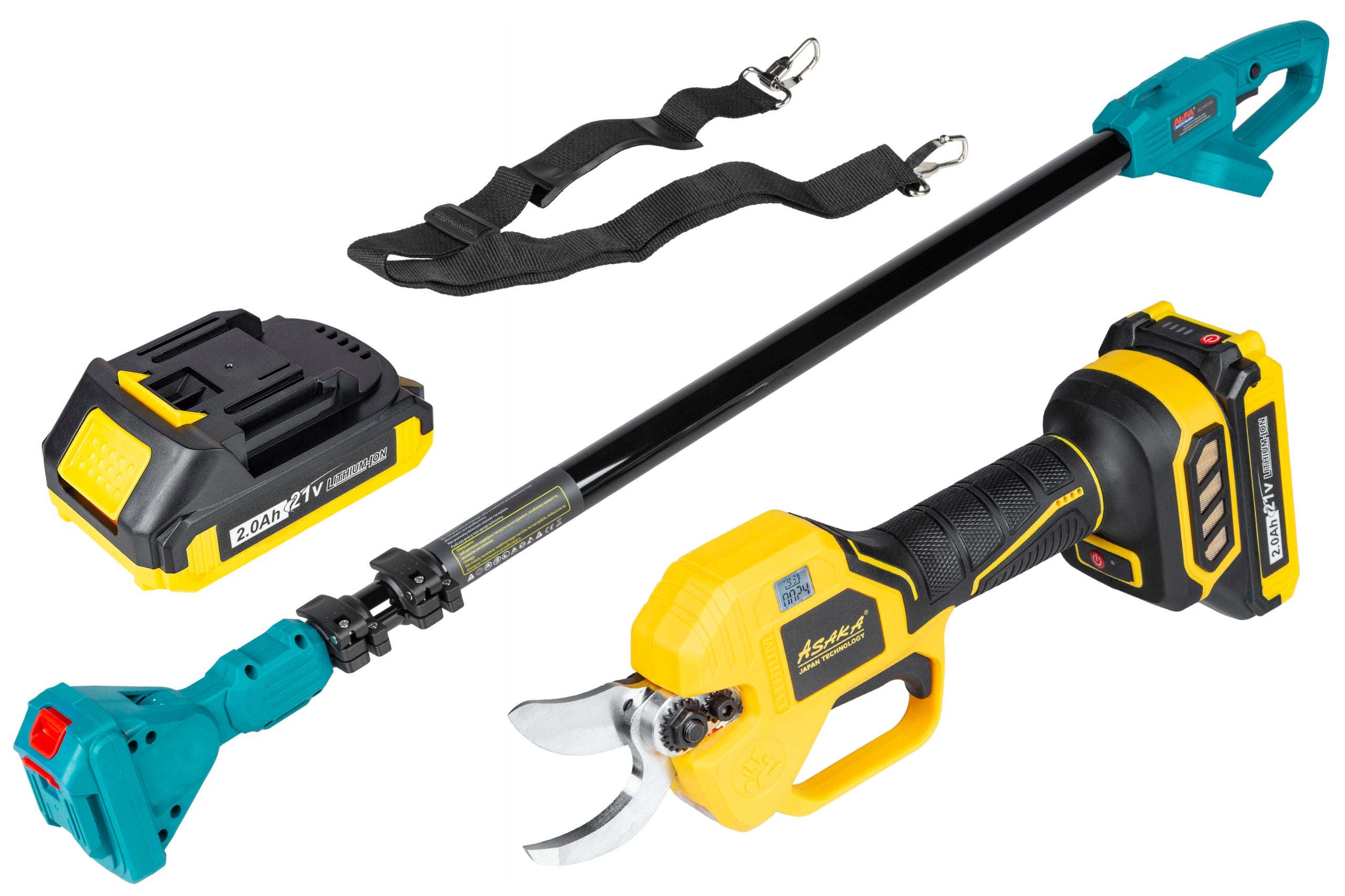 PRUNER GARDEN SHEARS CORDLESS AND BOOM extension 250cm - SET Packaging status original