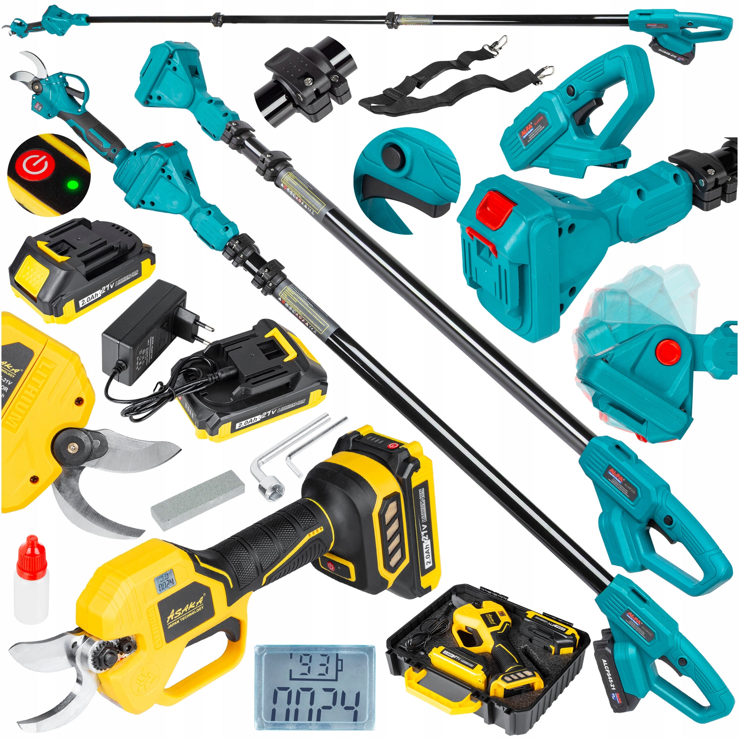 PRUNER GARDEN SHEARS CORDLESS AND BOOM extension 250cm - SET