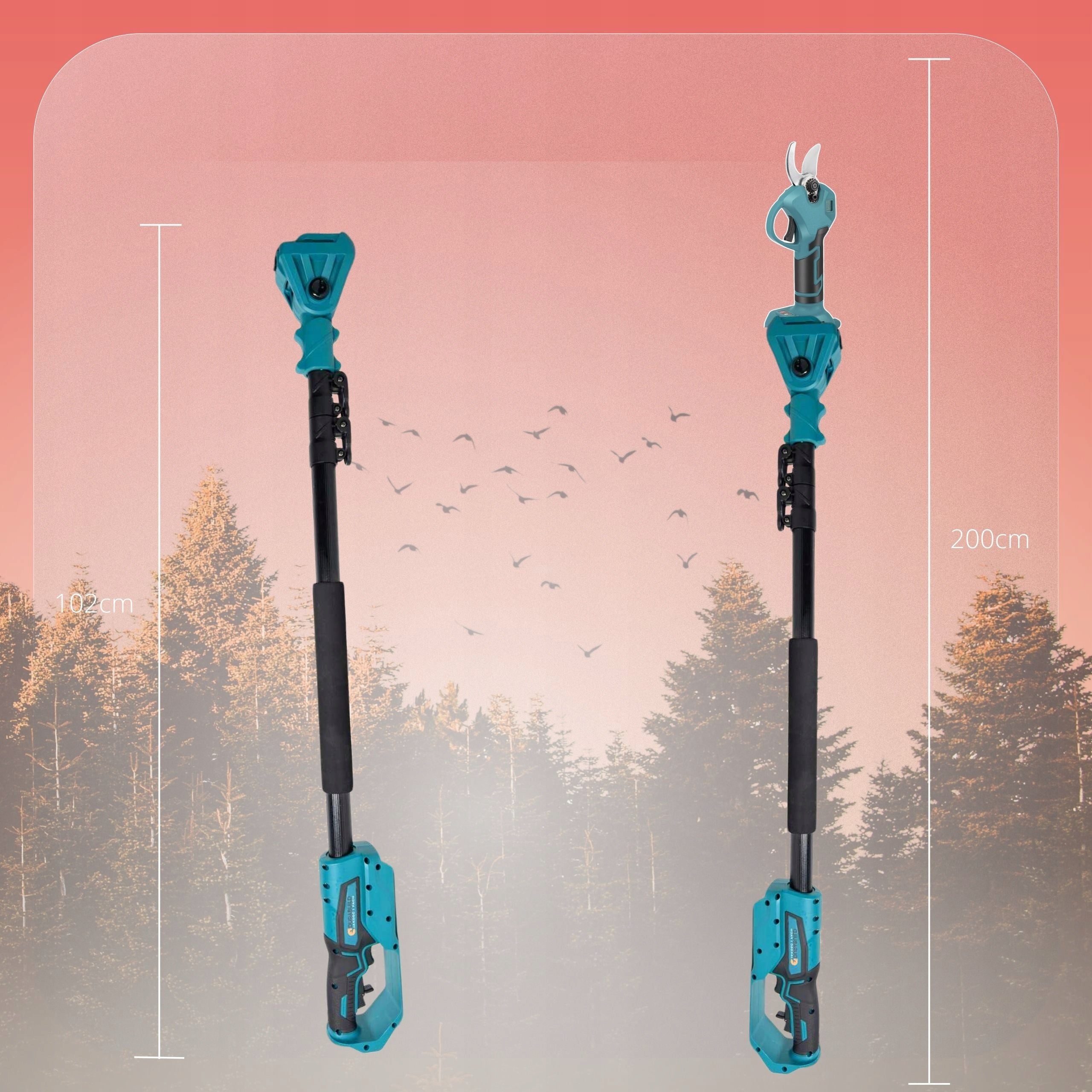 PRUNING SHEAR WITH BOOM 200CM CORDLESS TREE SHEARS 2 AKU SET Packaging status original