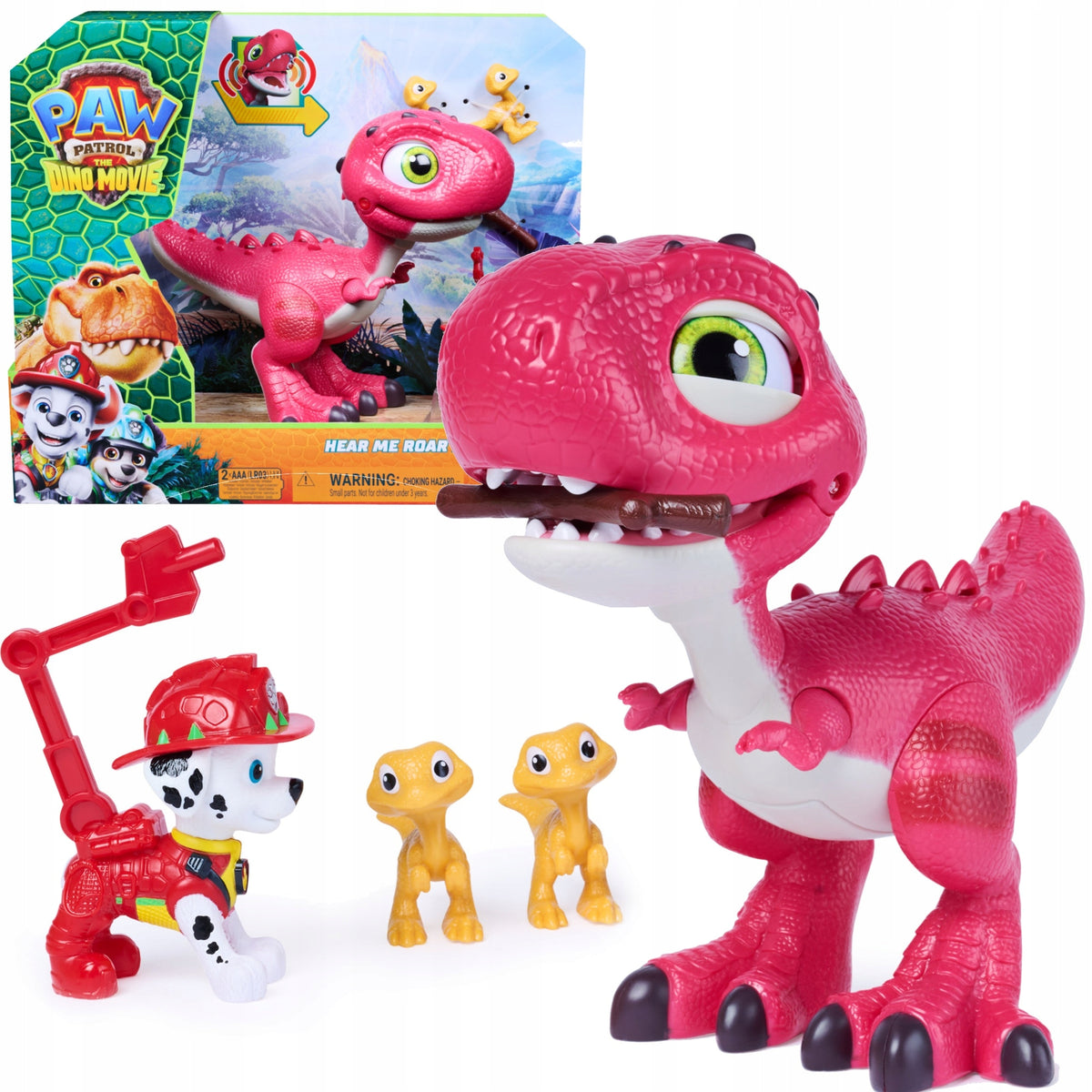 PSI PATROL DINO FILM INTERACTIVE RHUBARB FIGURINE 17 CM + MARSHALL AND AKC